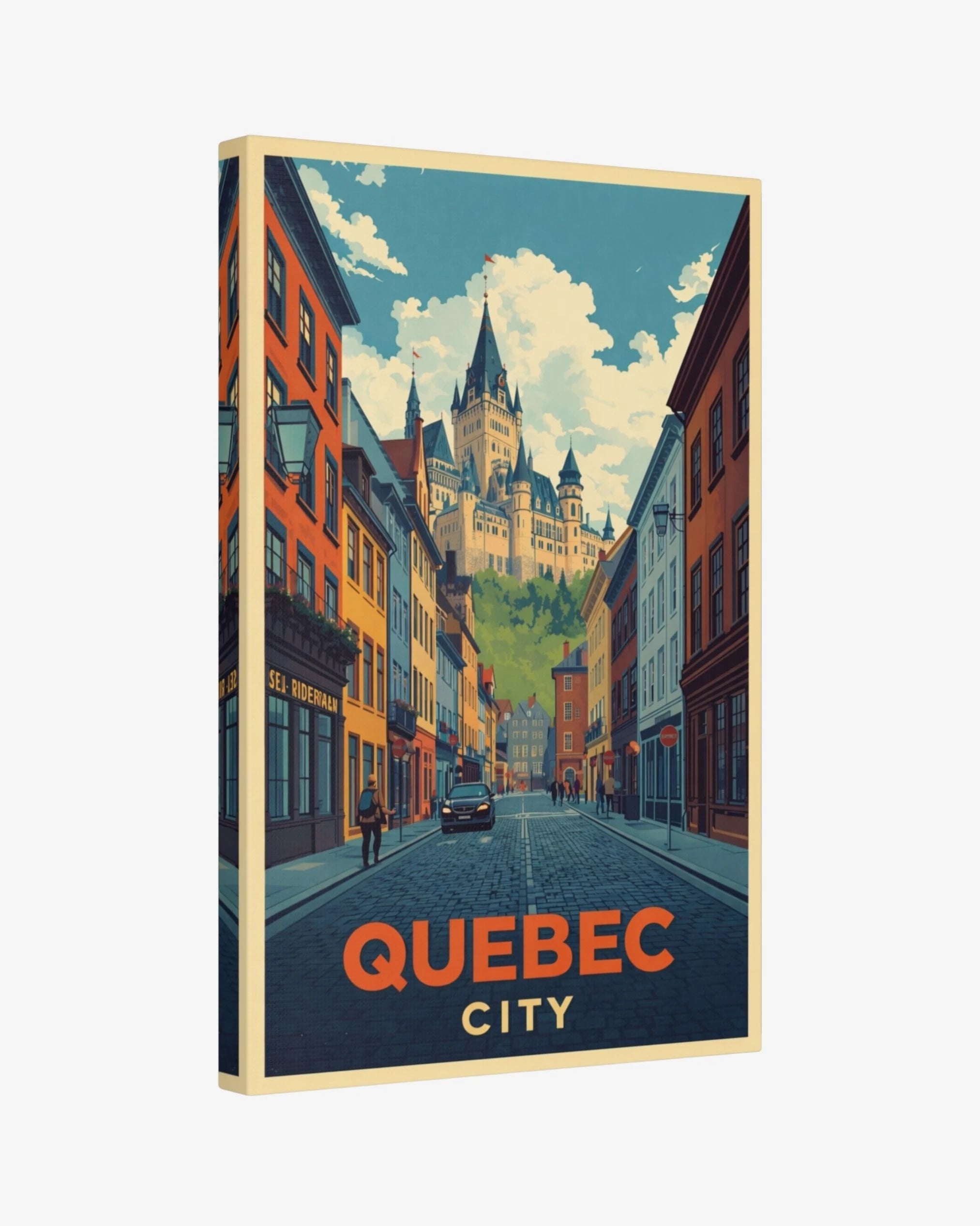 Quebec City travel poster canvas