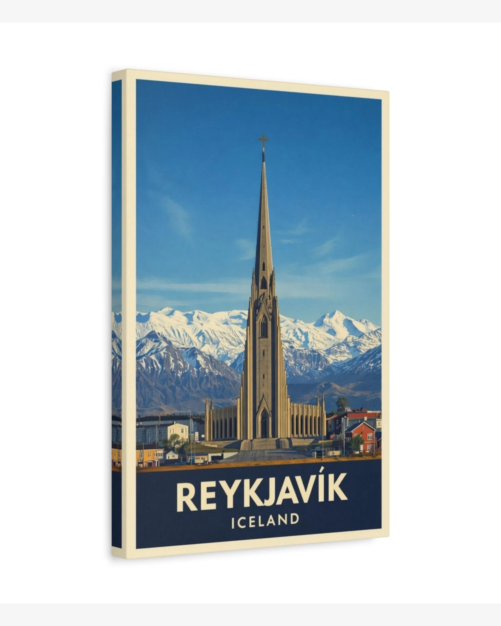 Reykjavik Iceland travel poster canvas