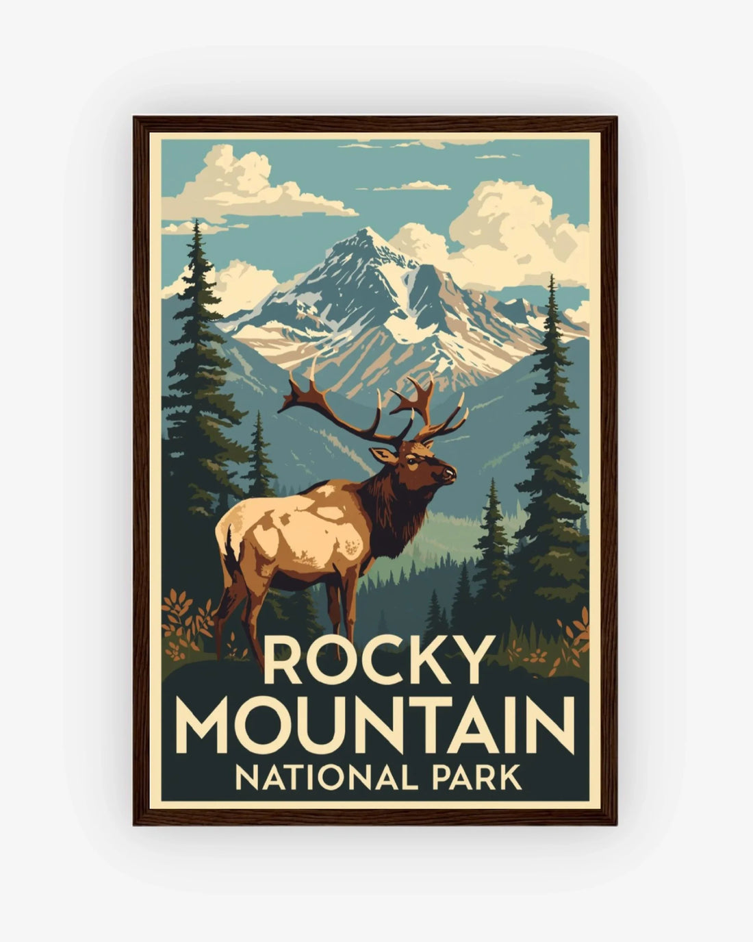 Rocky_Mountain_National_Park_USA poster with dark wood frame