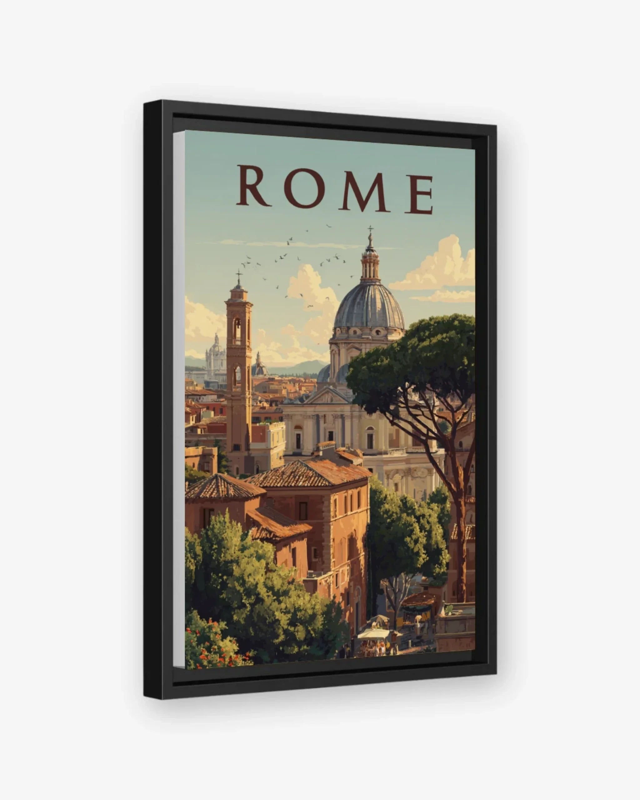 Rome, Italy Canvas Black Frame Nomad Haus