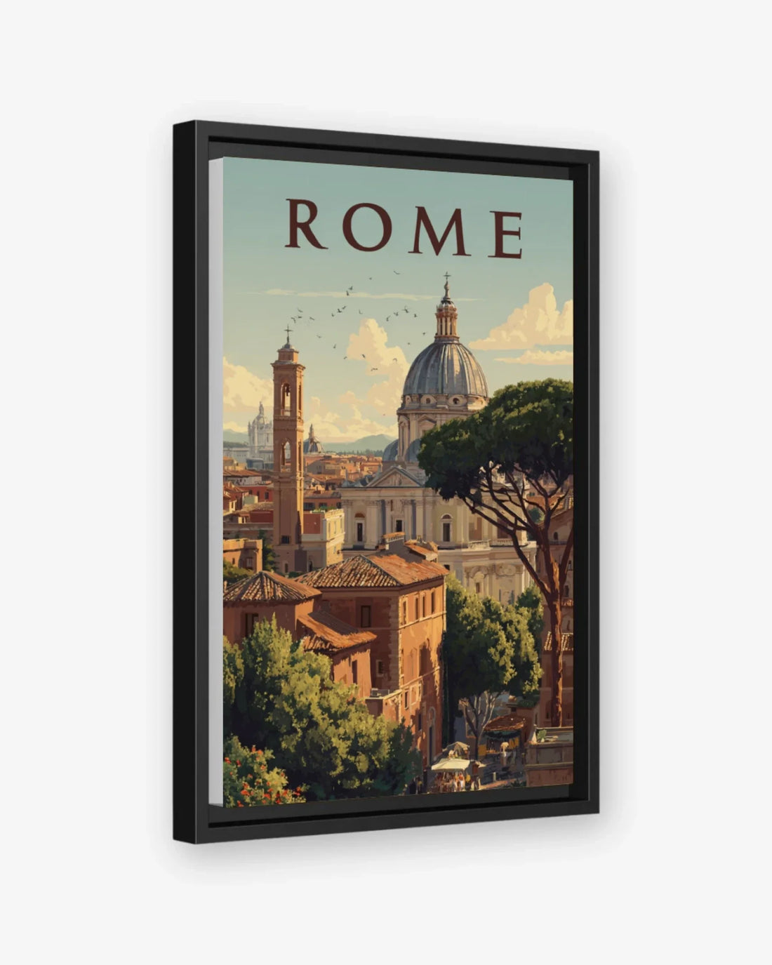 Rome, Italy Canvas Black Frame Nomad Haus