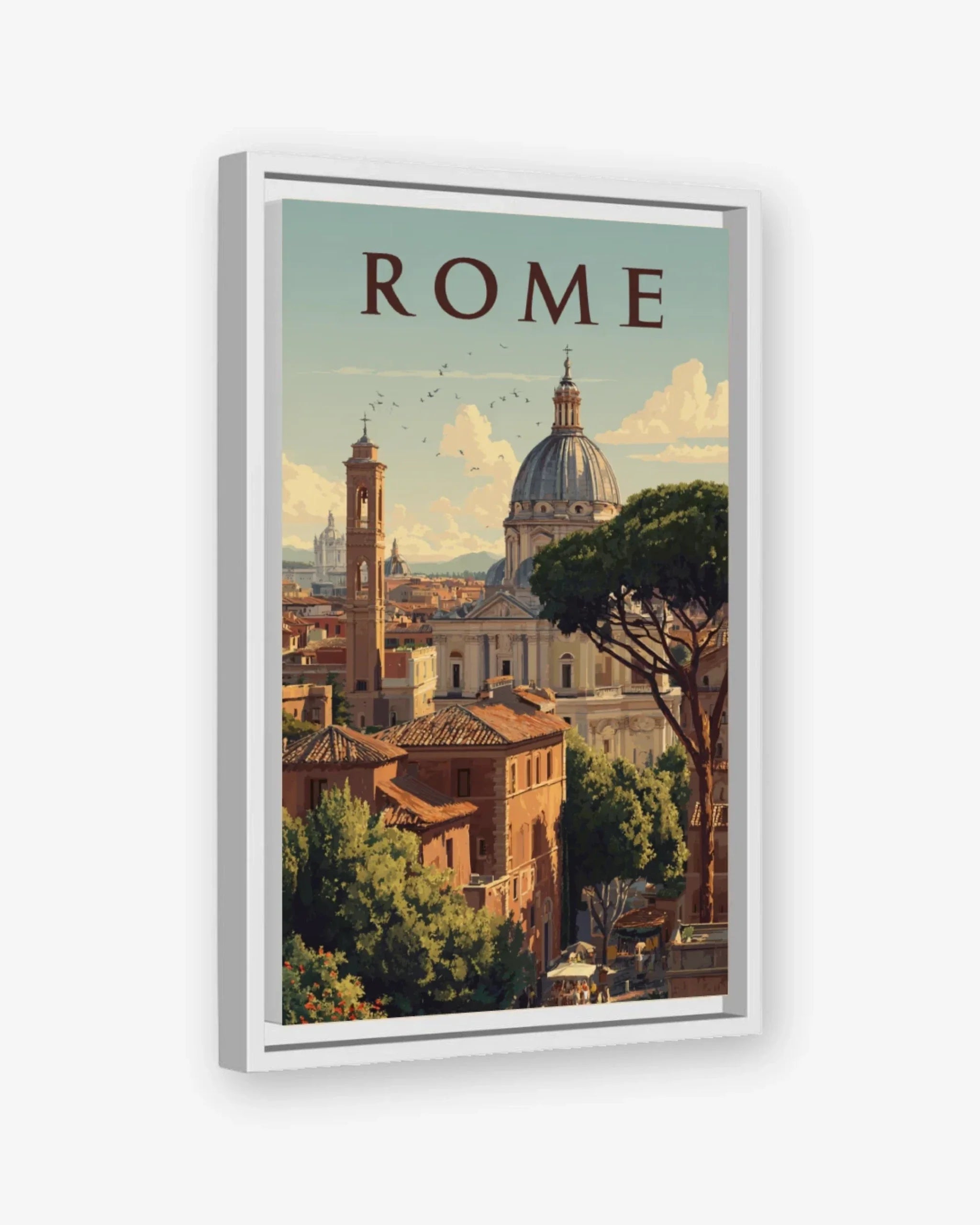 Rome, Italy Canvas White Frame Nomad Haus