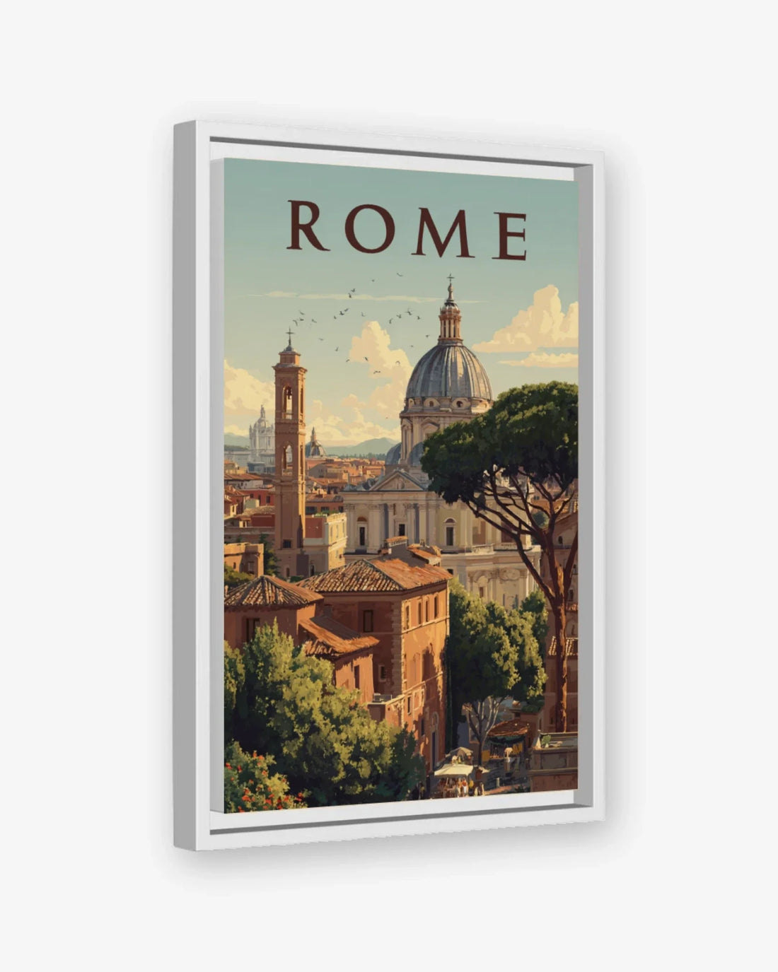 Rome, Italy Canvas White Frame Nomad Haus