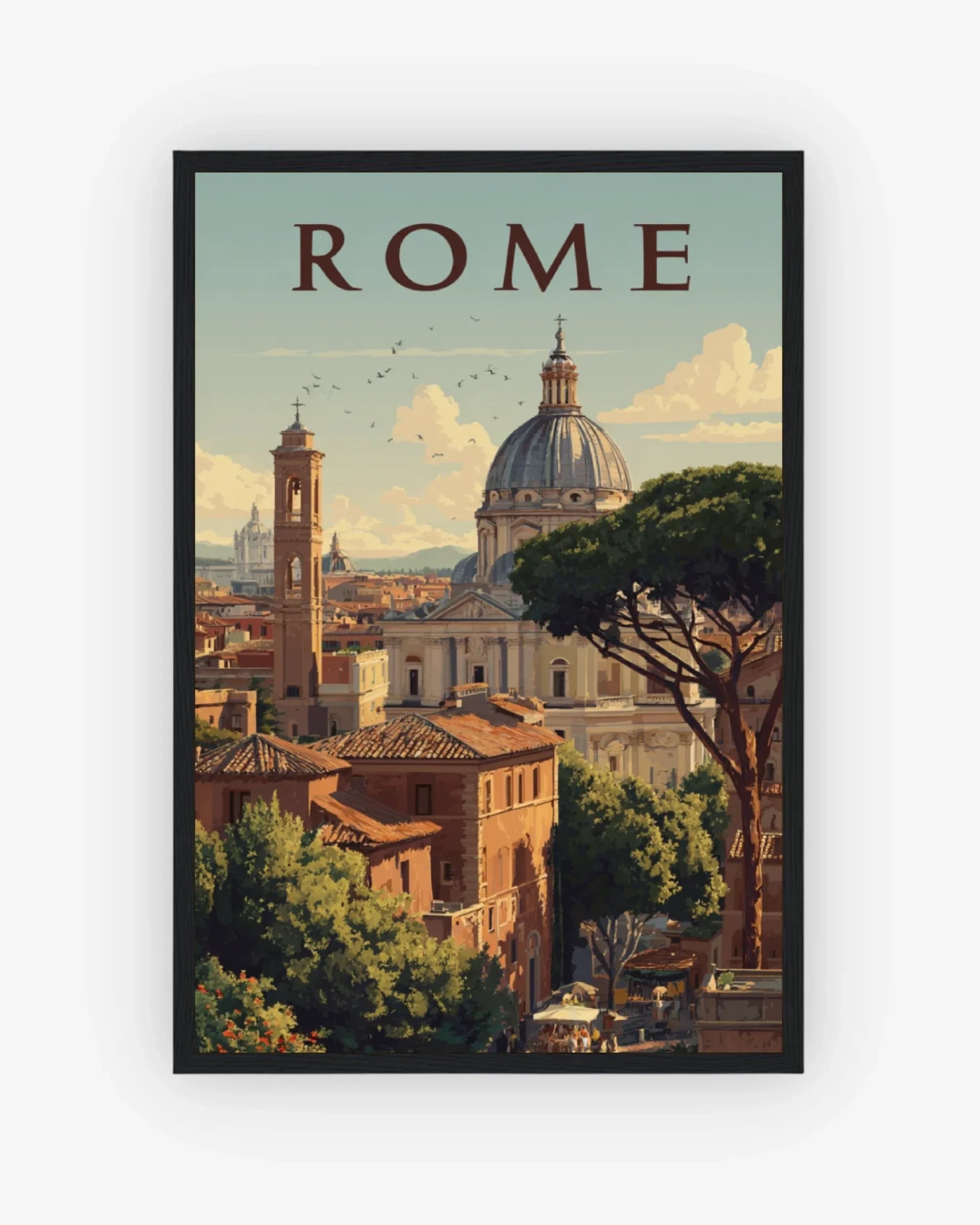 Rome, Italy Poster Black Frame Nomad Haus