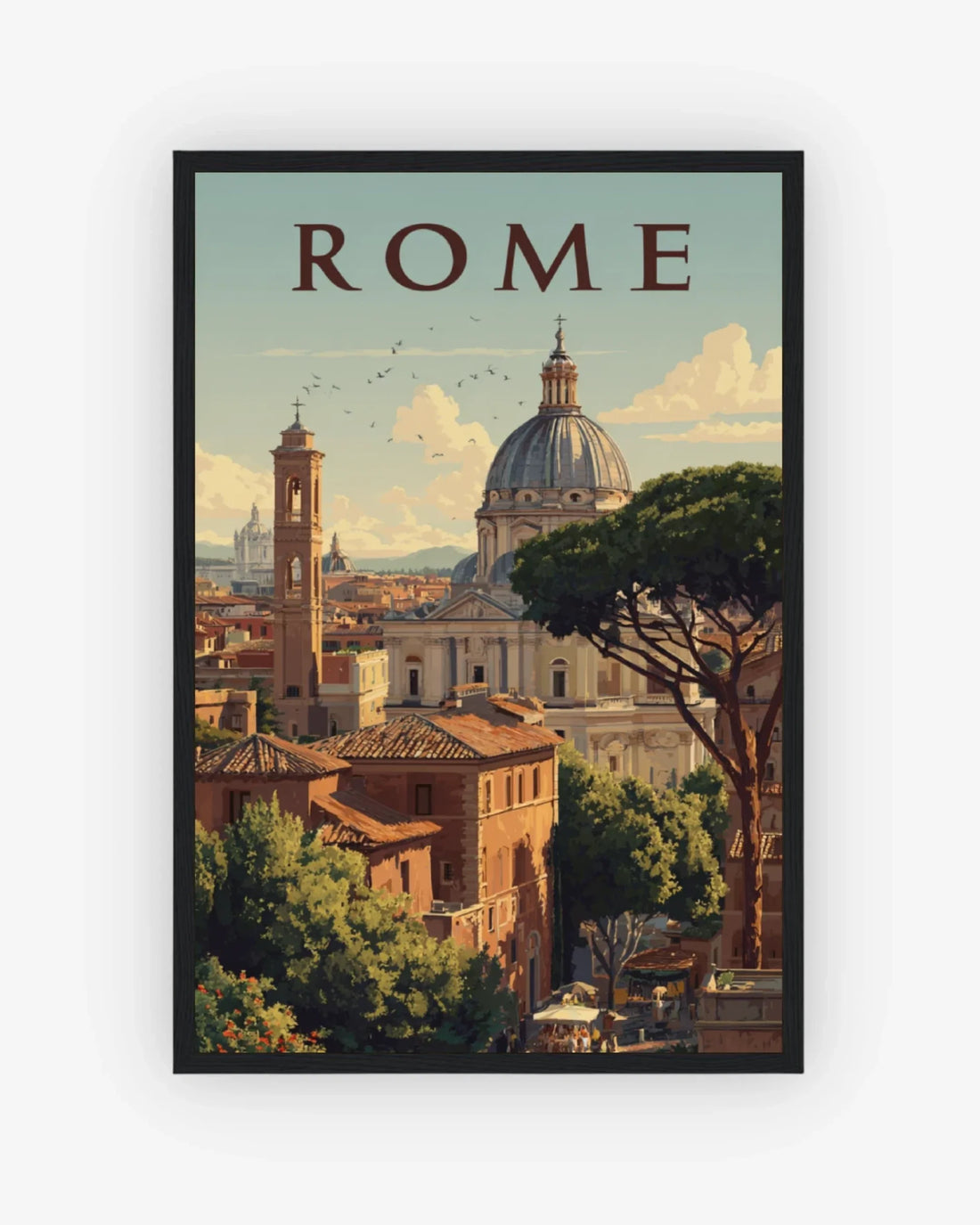 Rome, Italy Poster Black Frame Nomad Haus