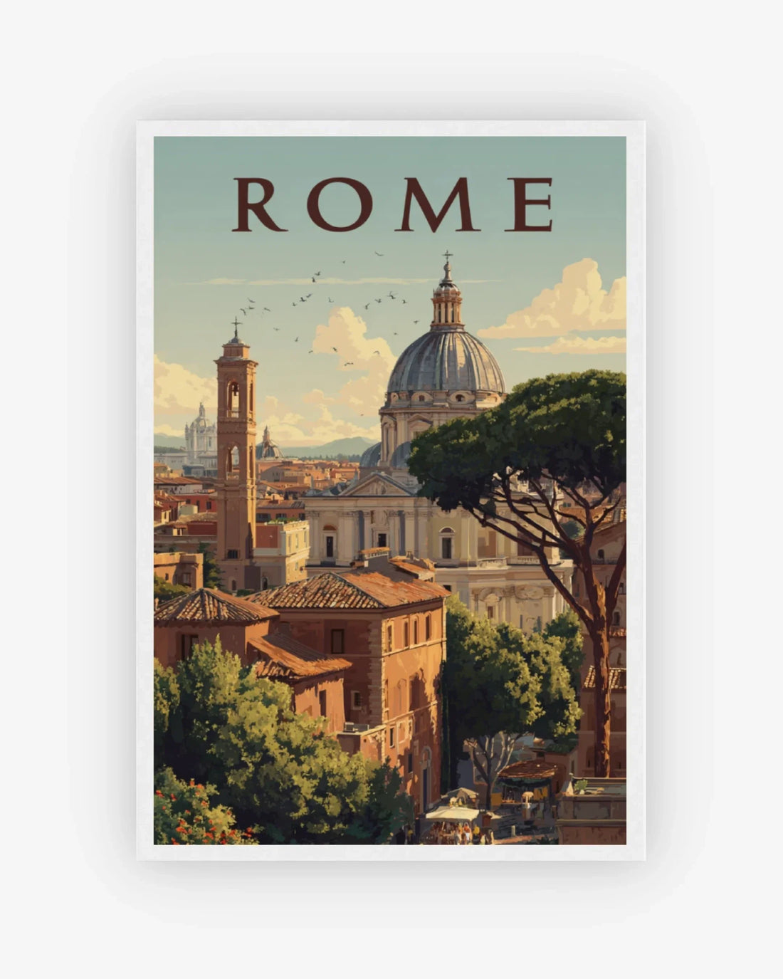 Rome, Italy Poster White Frame Nomad Haus