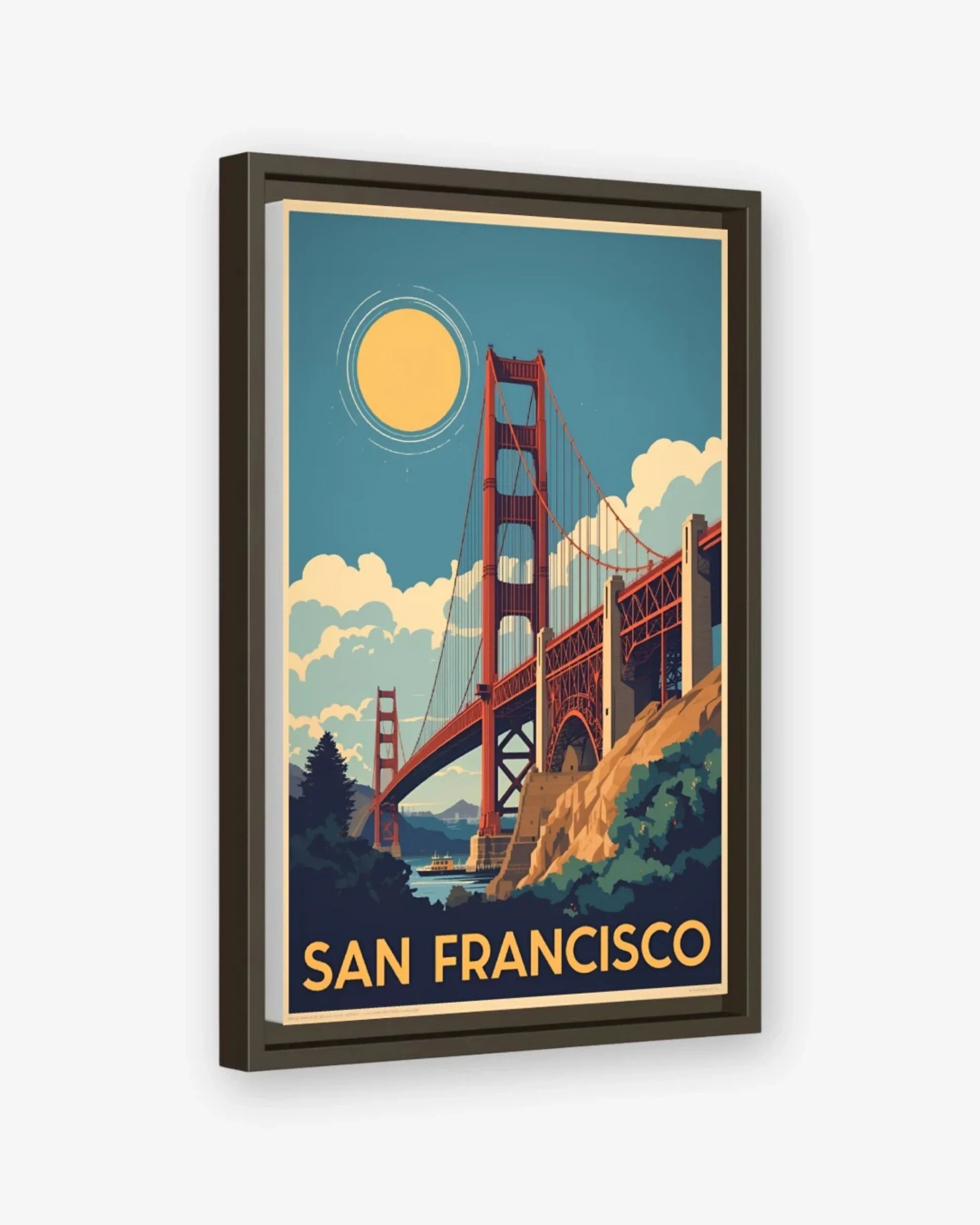 San Francisco Golden Gate, USA Canvas Espresso Frame Nomad Haus