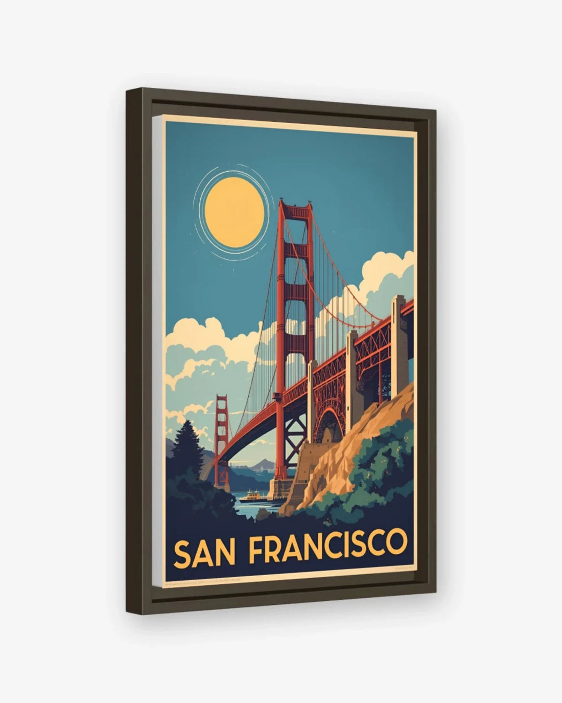 San Francisco Golden Gate, USA Canvas Espresso Frame Nomad Haus