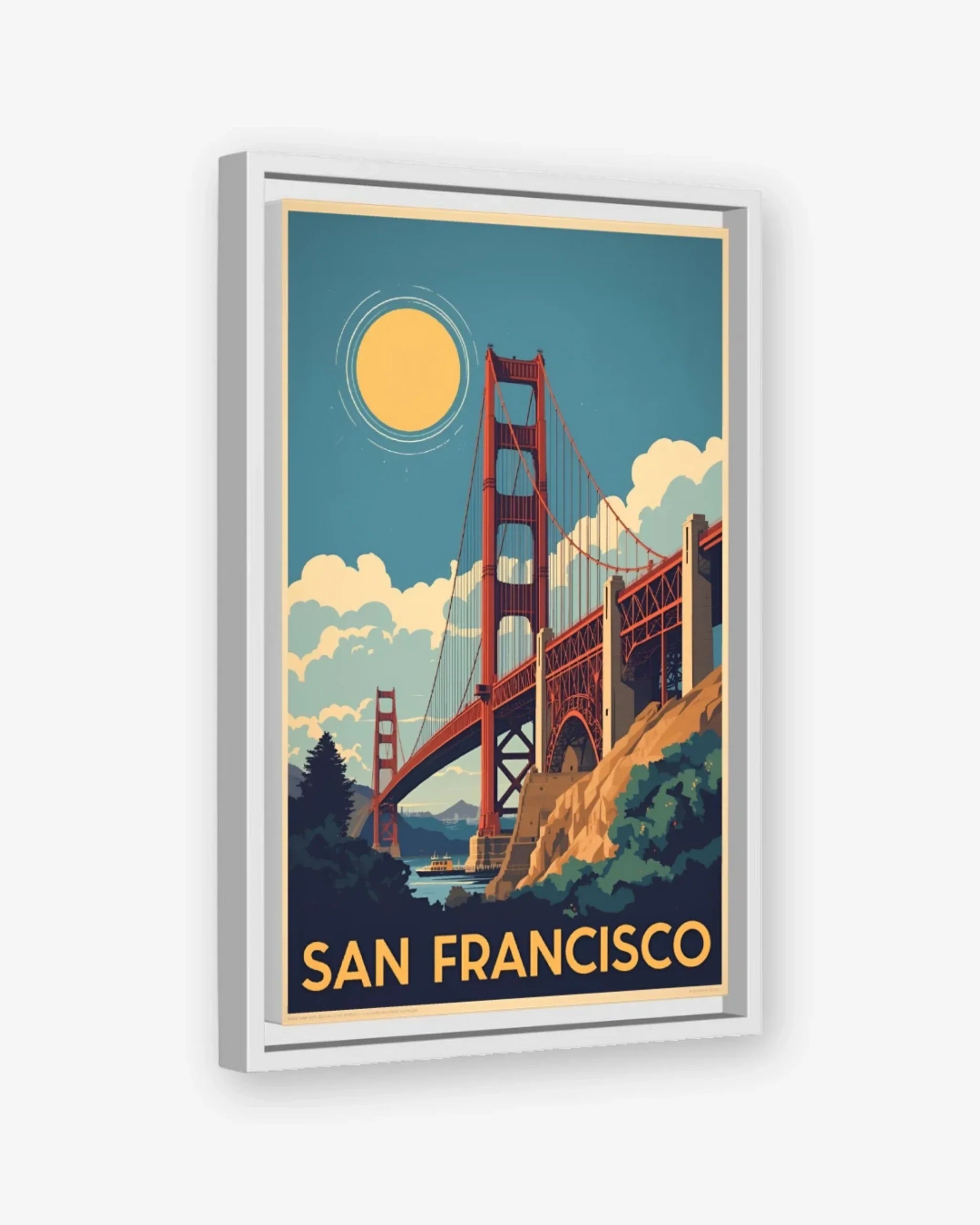 San Francisco Golden Gate, USA Canvas White Frame Nomad Haus