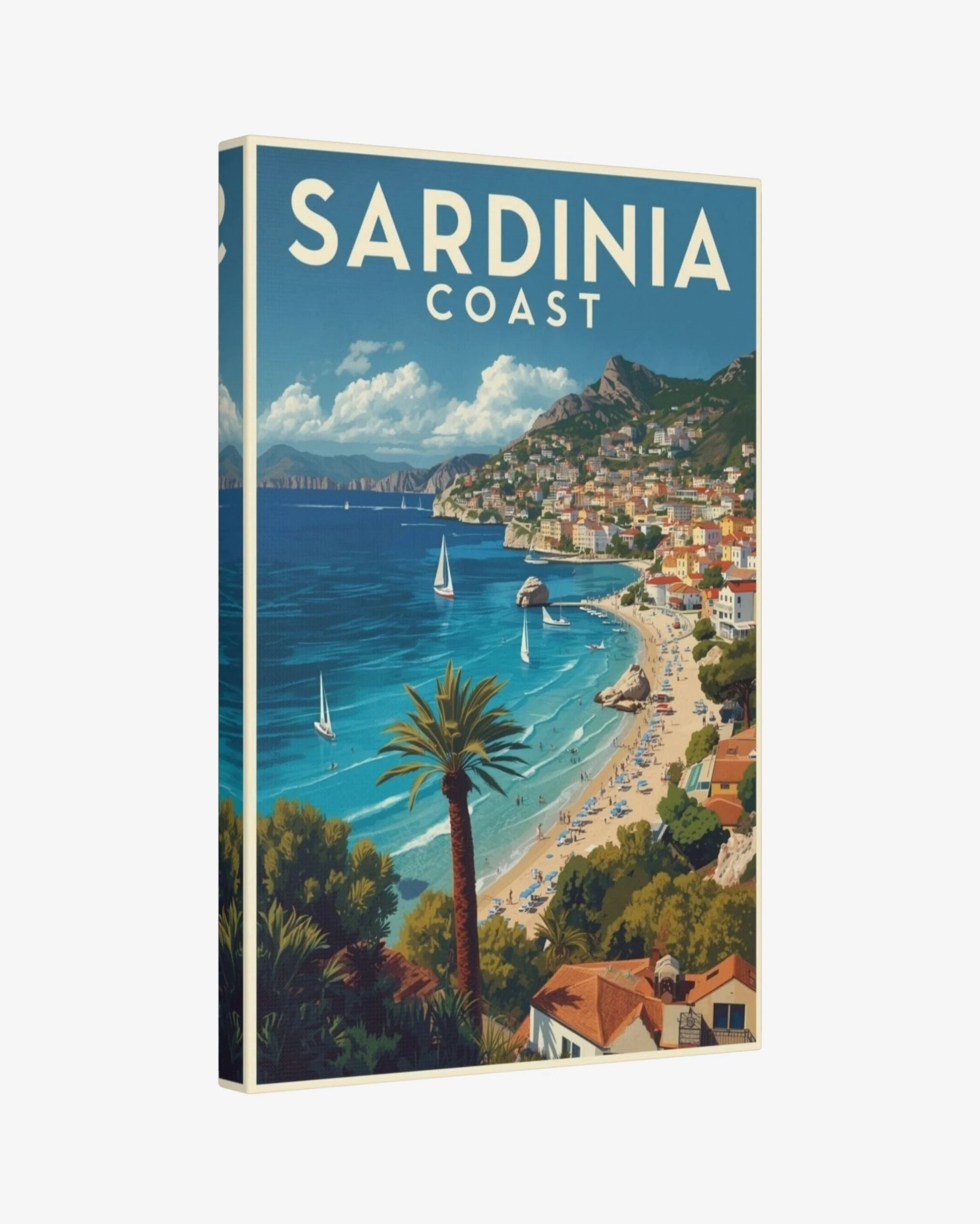 Sardinia Coast travel poster canvas