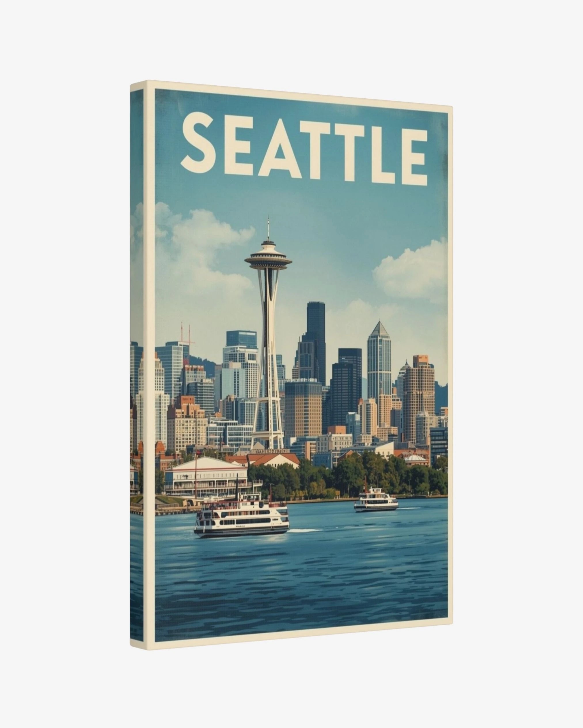 Seattle travel poster canvas