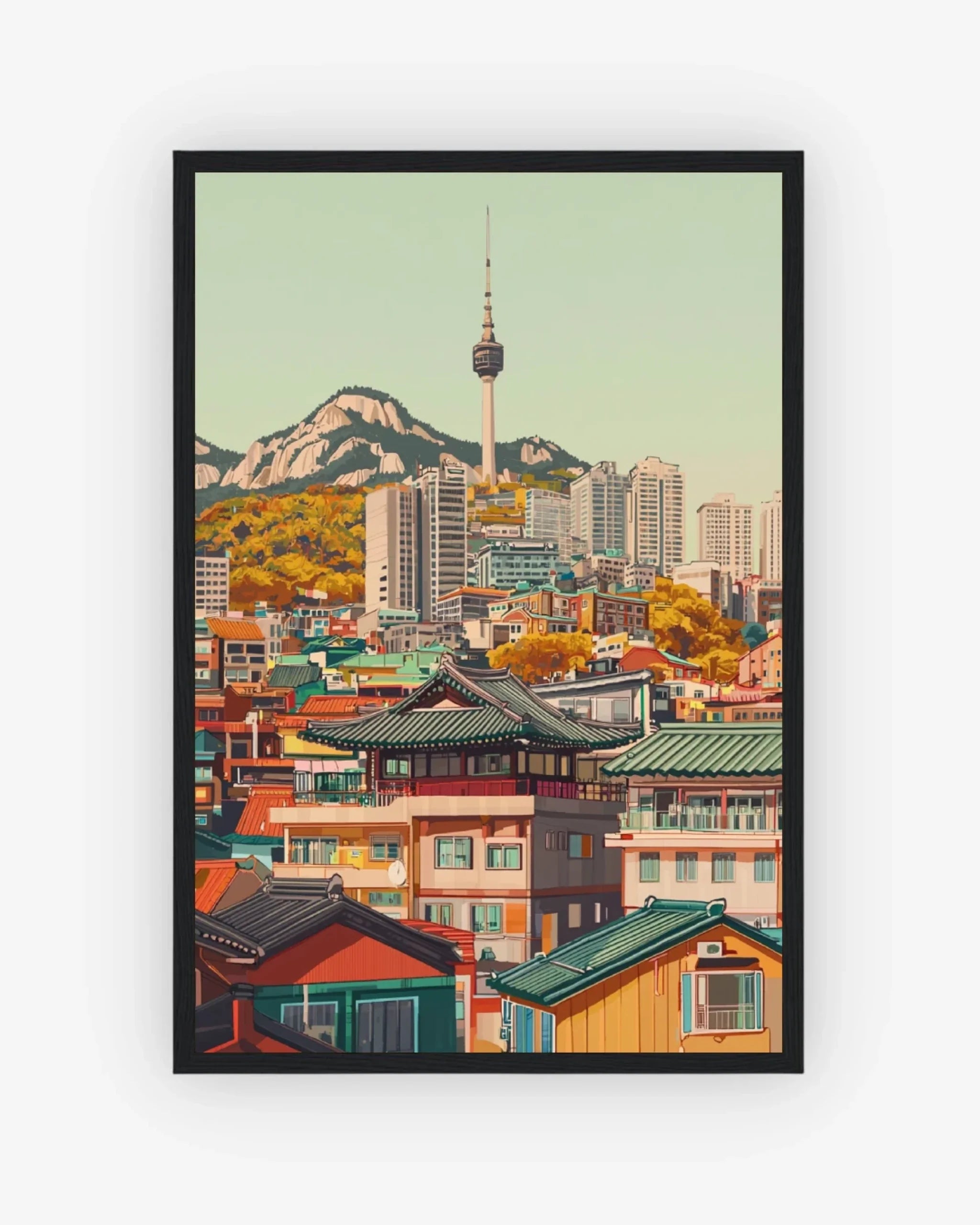 Seoul Spectrum Poster Black Frame Nomad Haus