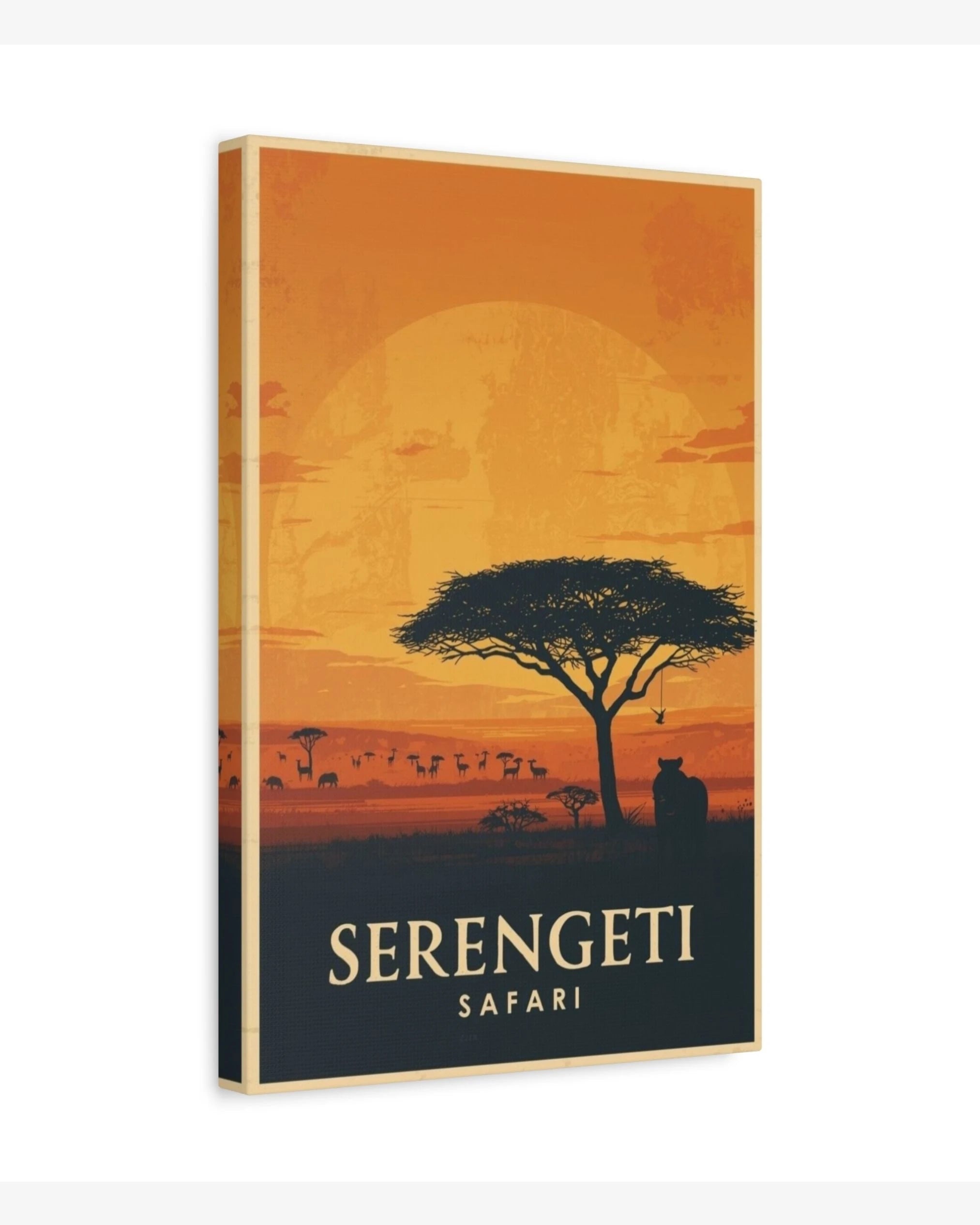 Serengeti Safari travel poster canvas