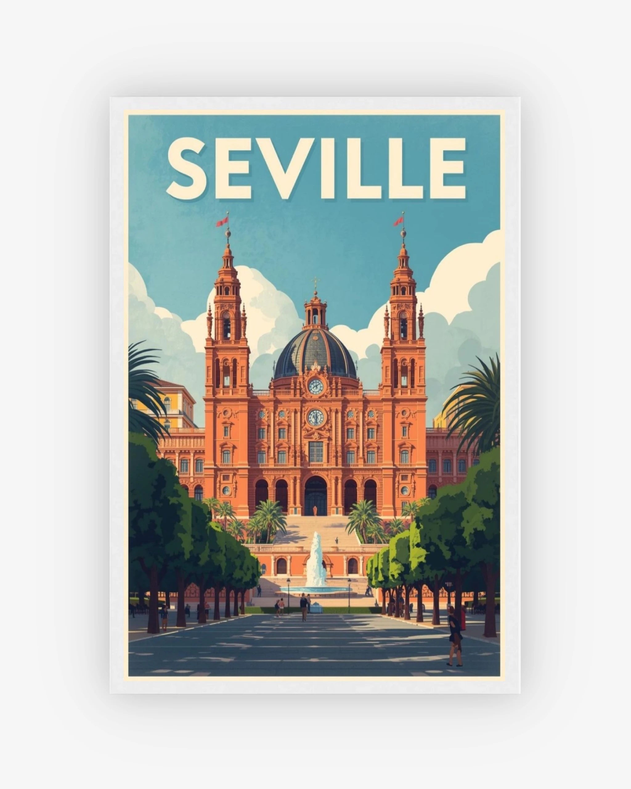 Seville travel poster with white frame