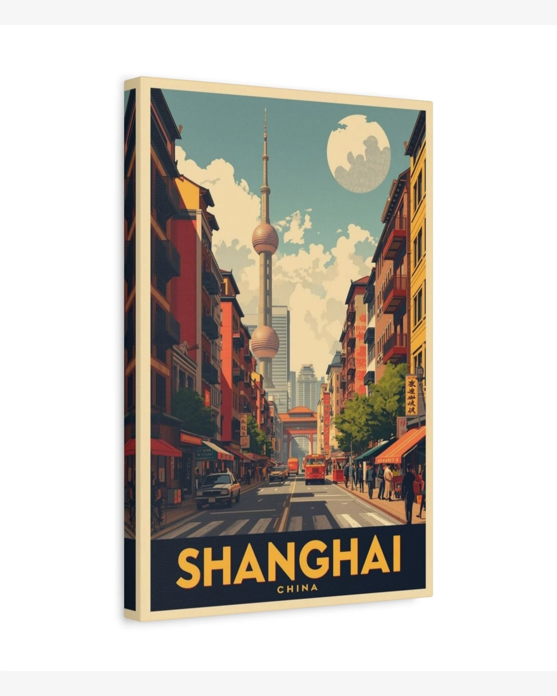 Shanghai China travel poster canvas