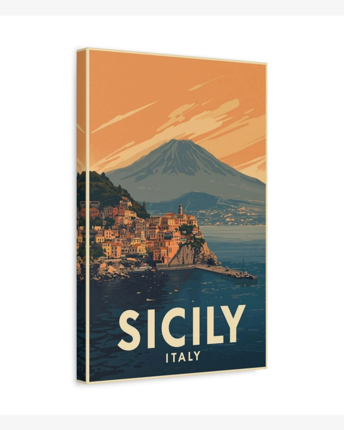 Sicily Italy travel poster canvas
