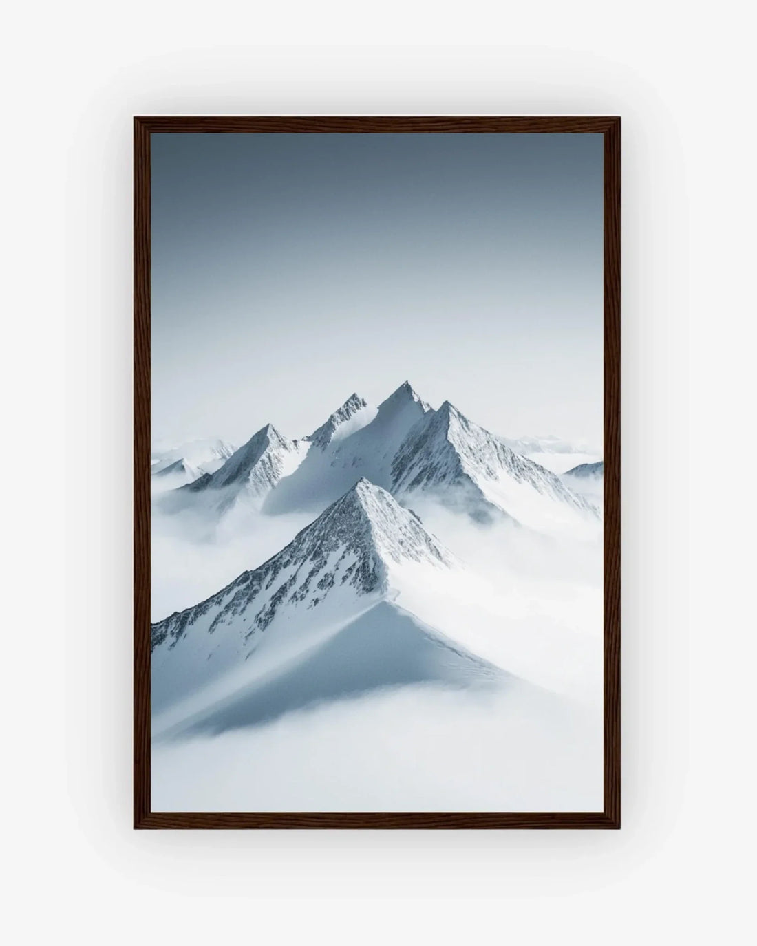 Silent Peaks Poster Dark Wood Frame Nomad Haus