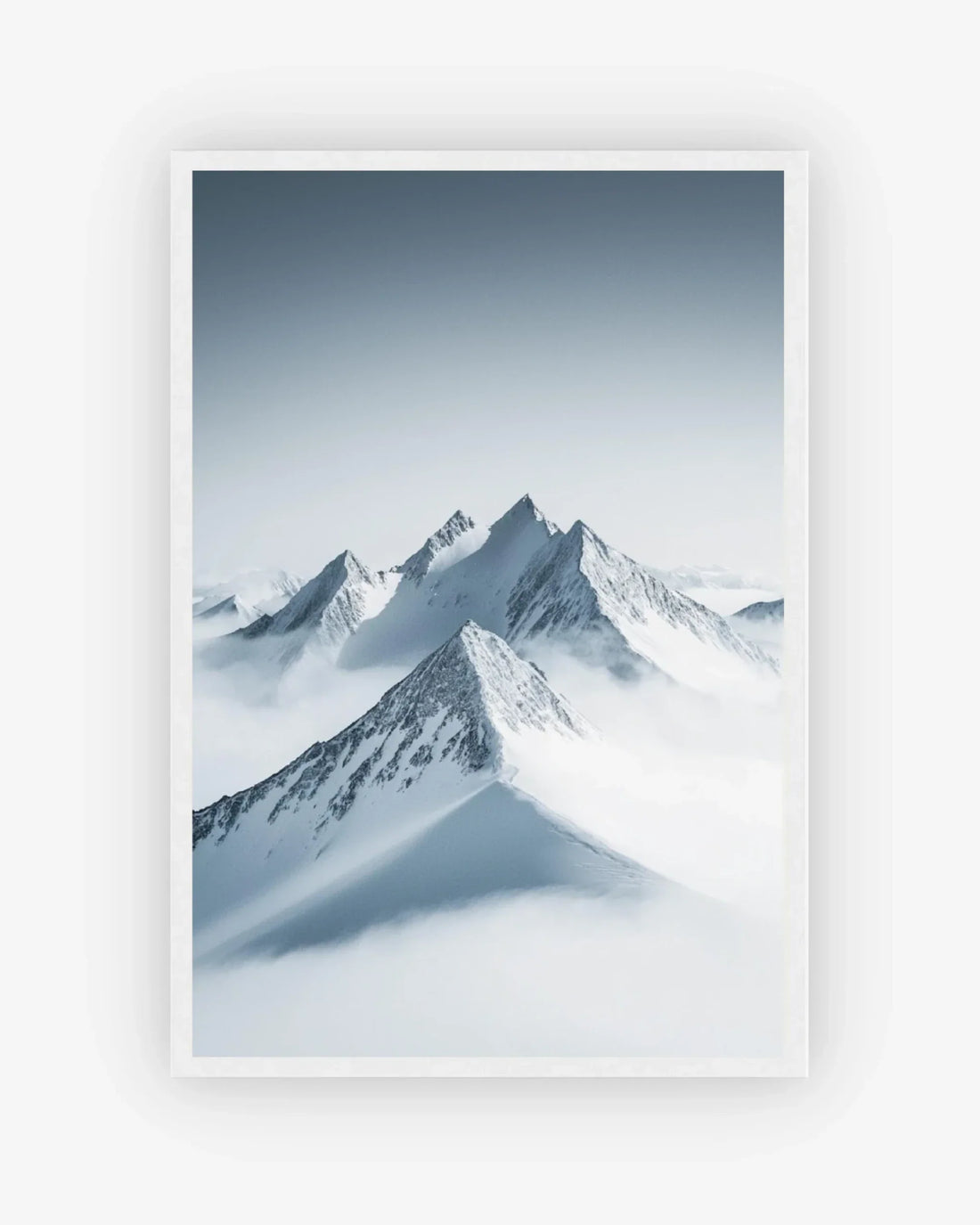 Silent Peaks Poster White Frame Nomad Haus