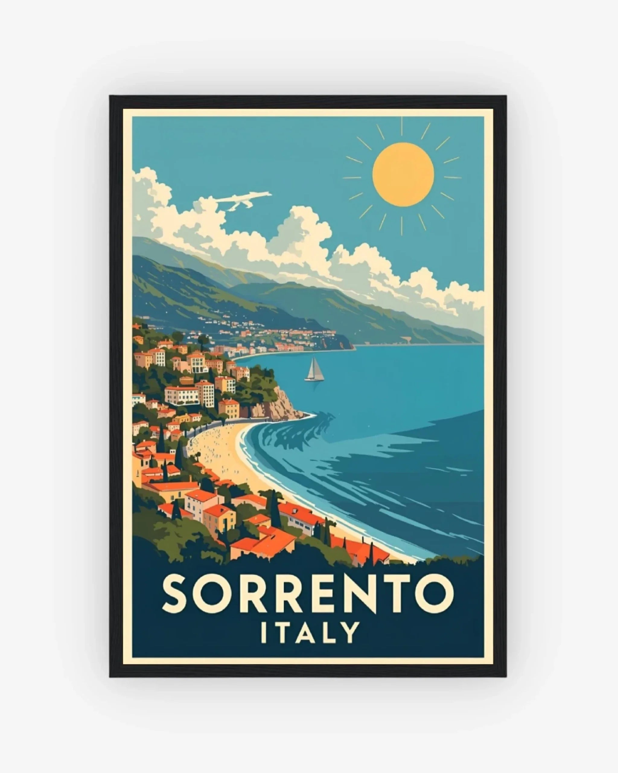 Sorrento Coastal, Italy Poster Black Frame Nomad Haus