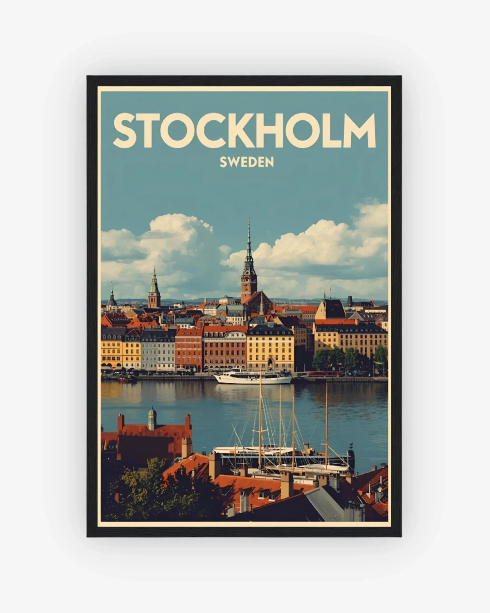 Stockholm Gamla Stan, Sweden Poster Black Frame Nomad Haus