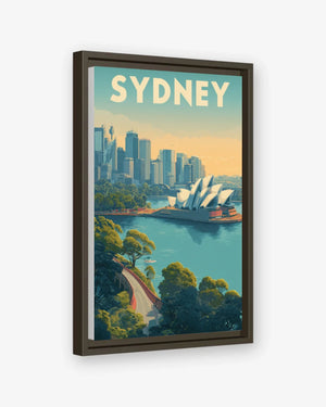Sydney, Australia Canvas Espresso Frame Nomad Haus