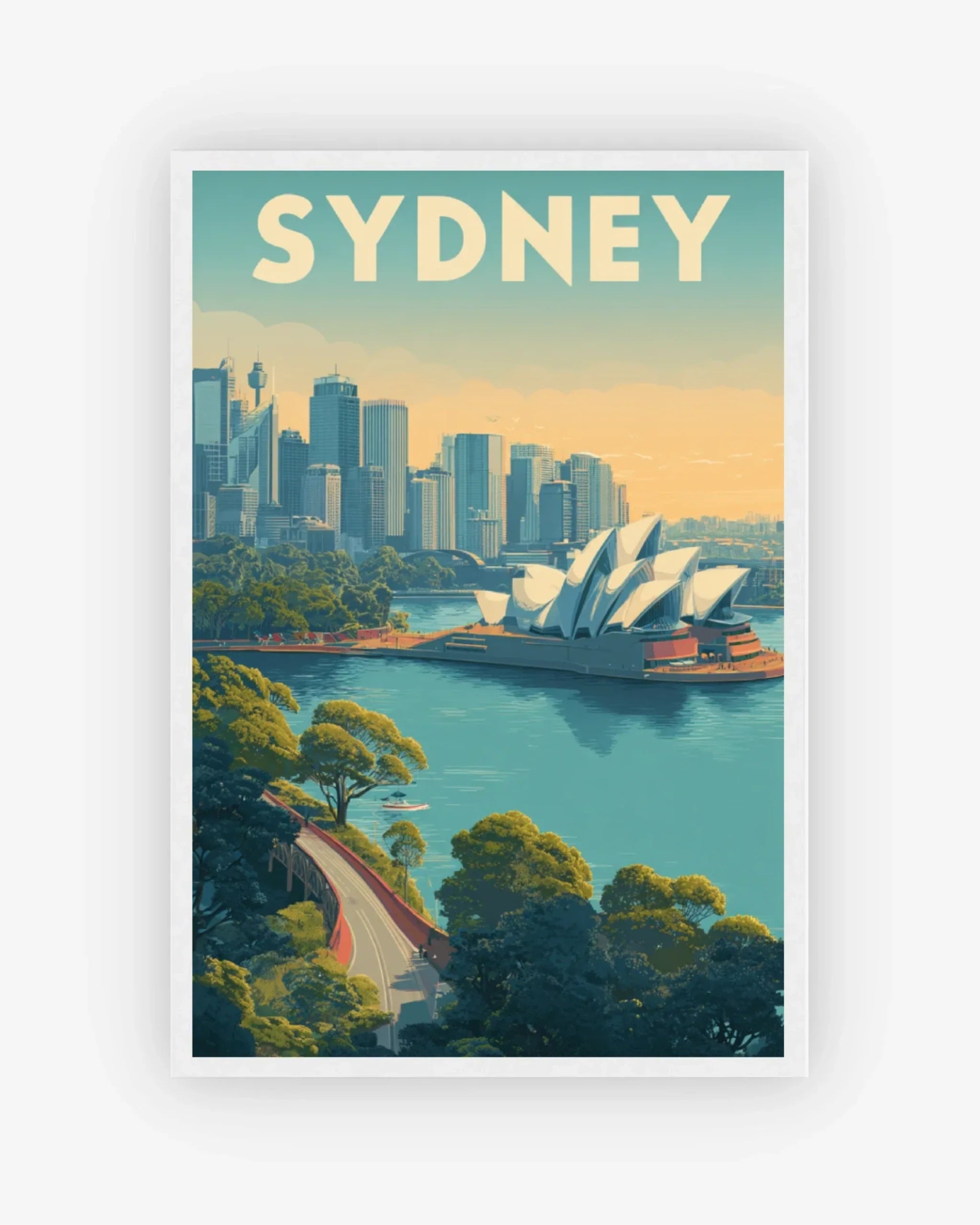 Sydney, Australia Poster White Frame Nomad Haus