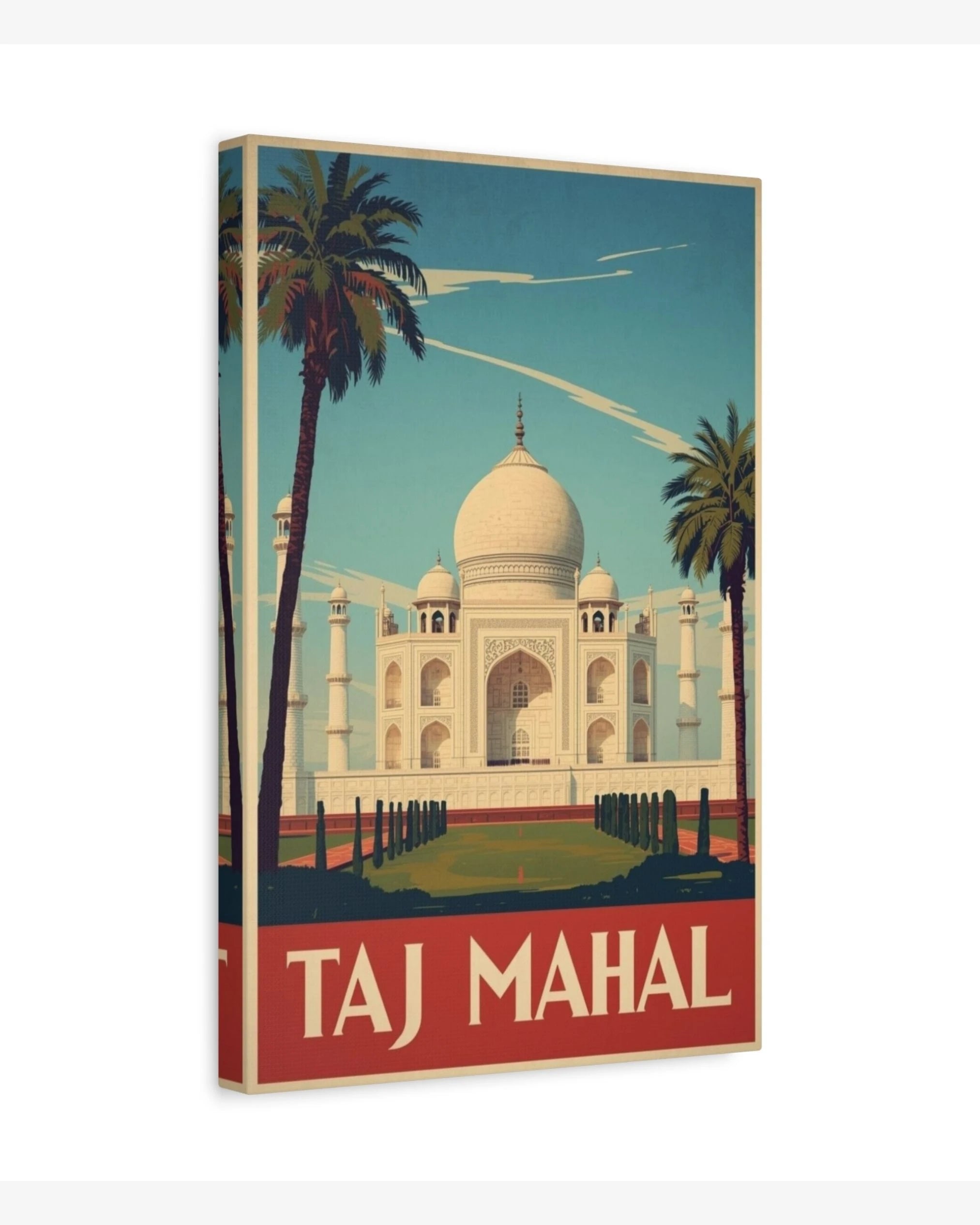 Taj Mahal travel poster canvas
