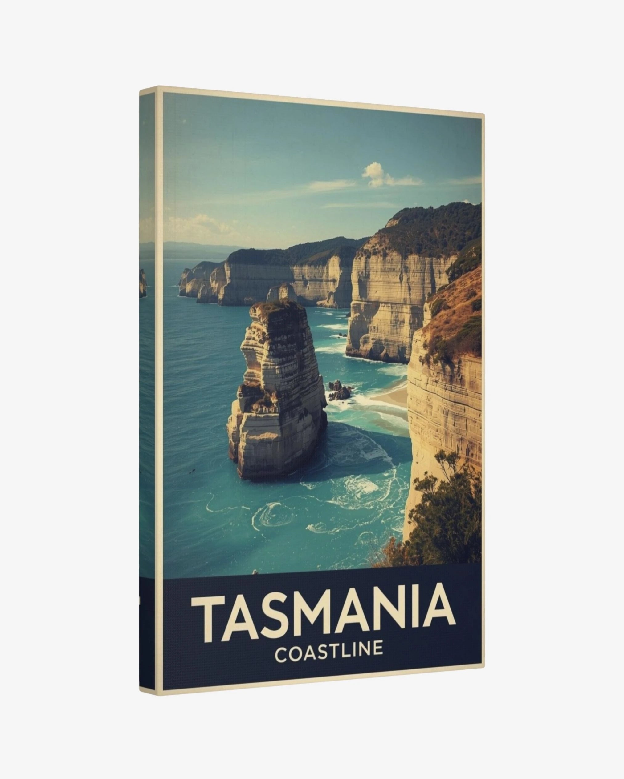 Tasmania Coastline travel poster canvas