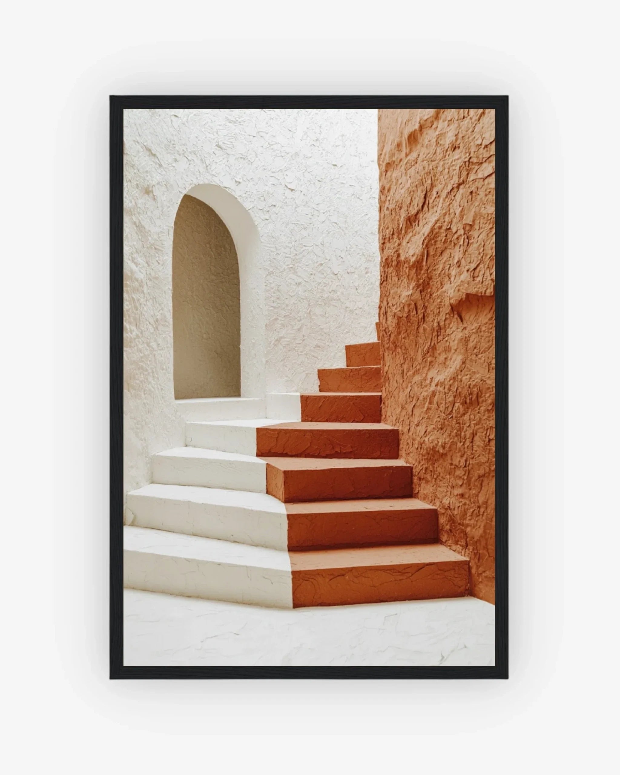 Terracotta Steps Poster Black Frame Nomad Haus