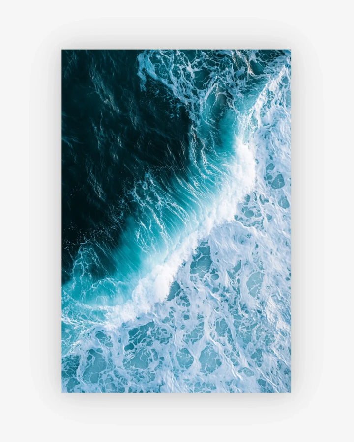 Close-up of ocean waves with white foam on a white background