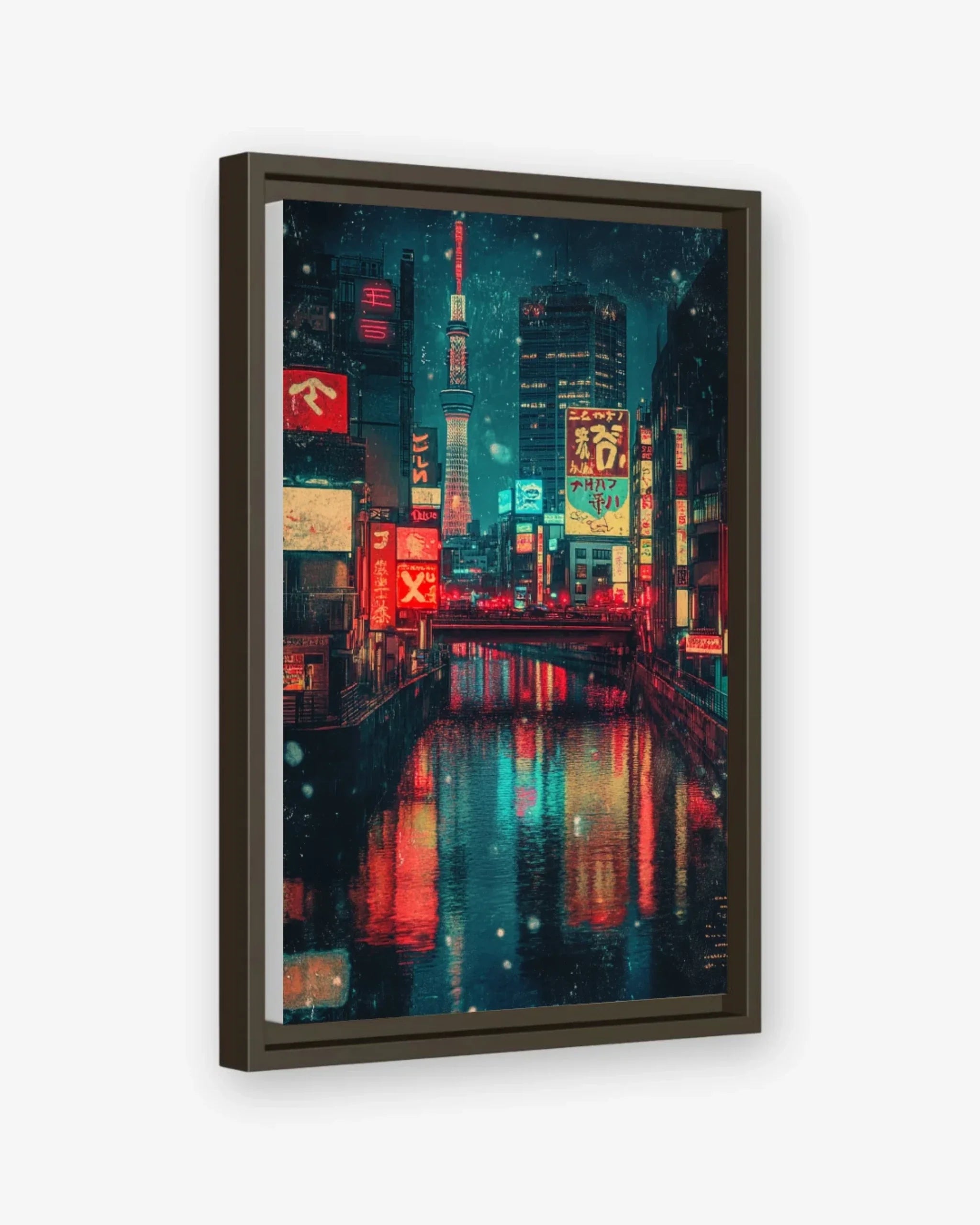 Tokyo After Dark Canvas Espresso Frame Nomad Haus