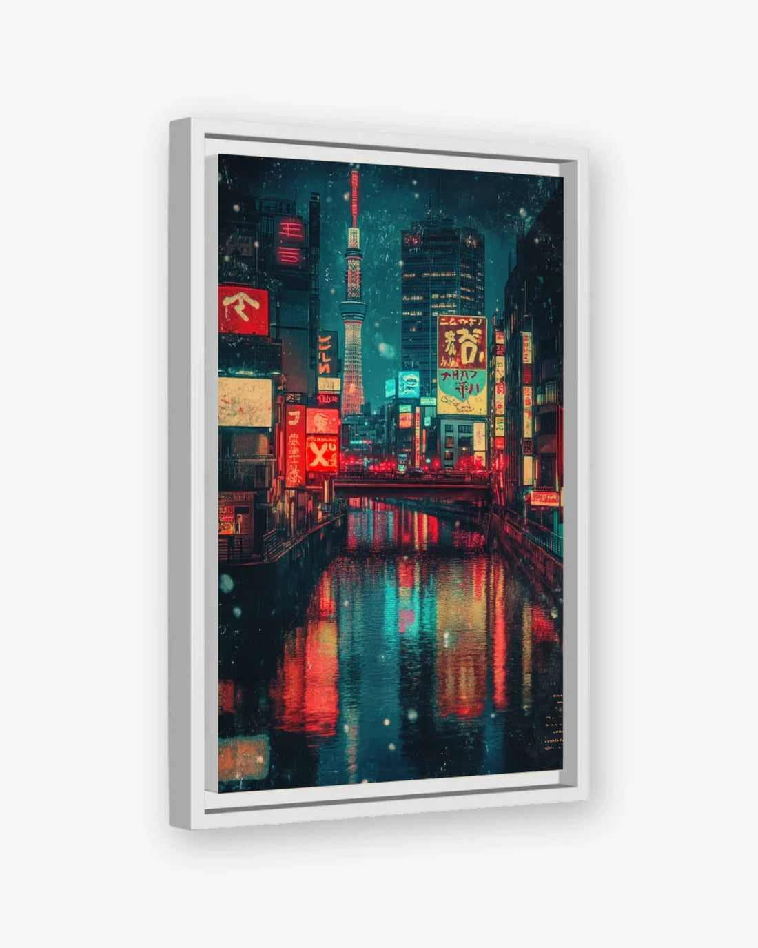 Tokyo After Dark Canvas White Frame Nomad Haus