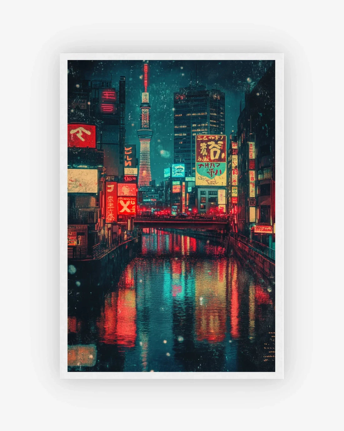 Tokyo After Dark Poster White Frame Nomad Haus