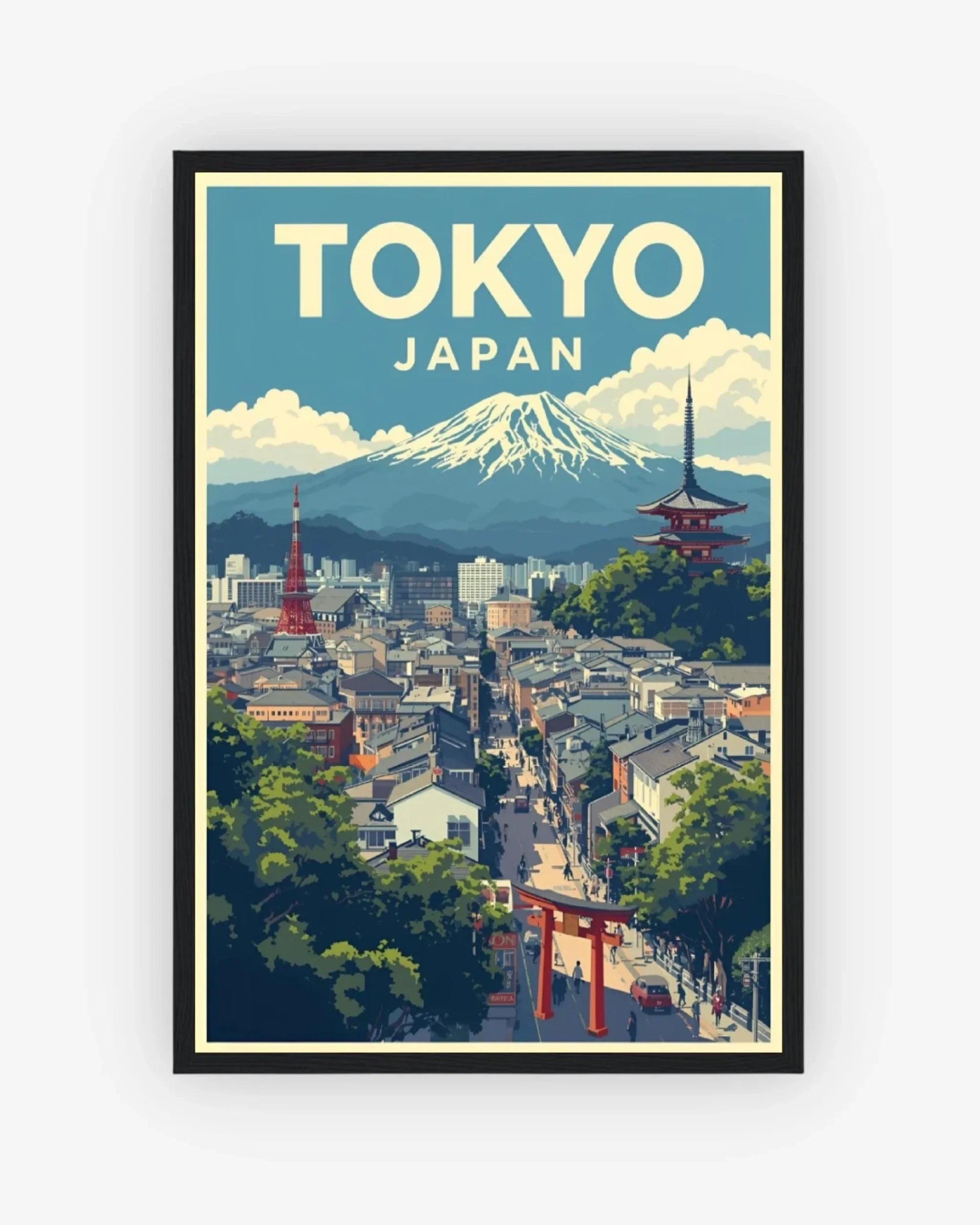 Tokyo Fuji, Japan Poster Black Frame Nomad Haus
