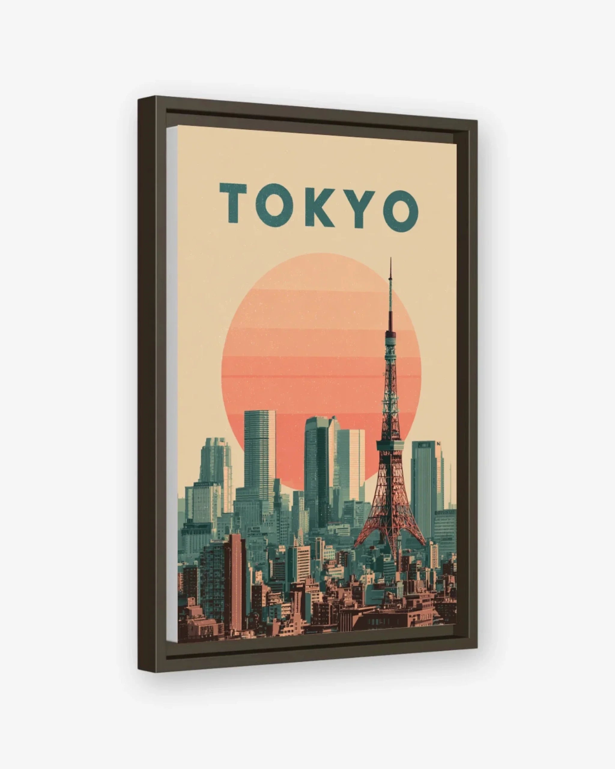 Tokyo, Japan Canvas Espresso Frame Nomad Haus