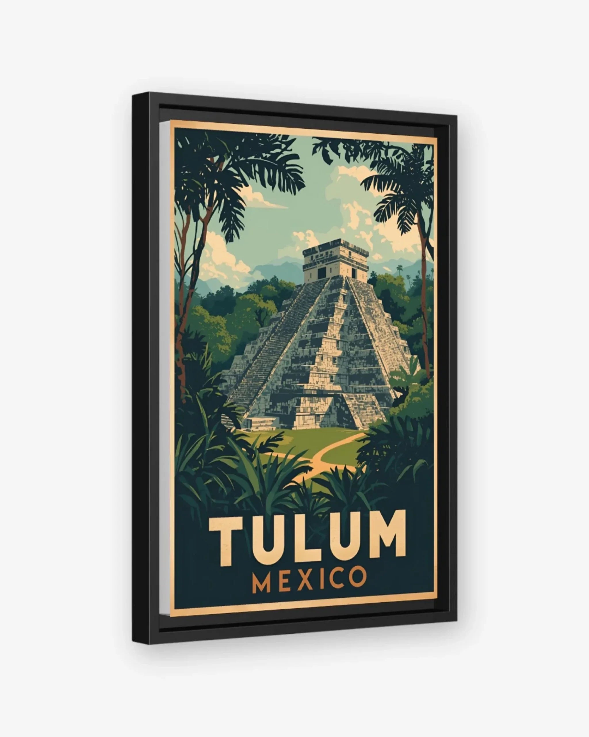 Tulum Ruins, Mexico Canvas Black Frame Nomad Haus