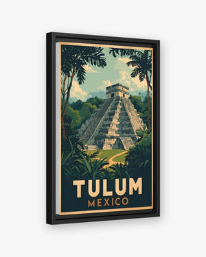 Tulum Ruins, Mexico Canvas Black Frame Nomad Haus