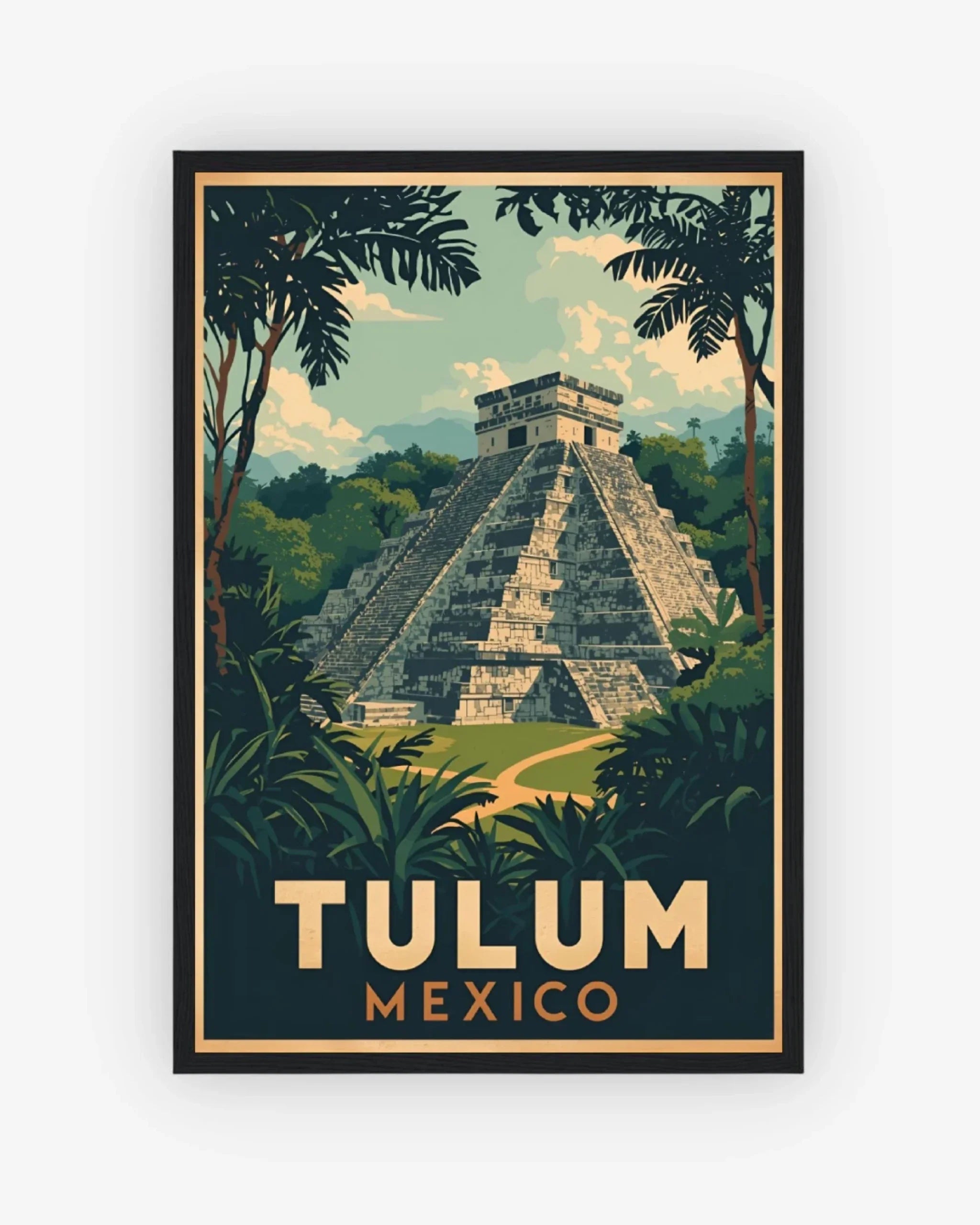 Tulum Ruins, Mexico Poster Black Frame Nomad Haus