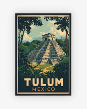 Tulum Ruins, Mexico Poster Black Frame Nomad Haus