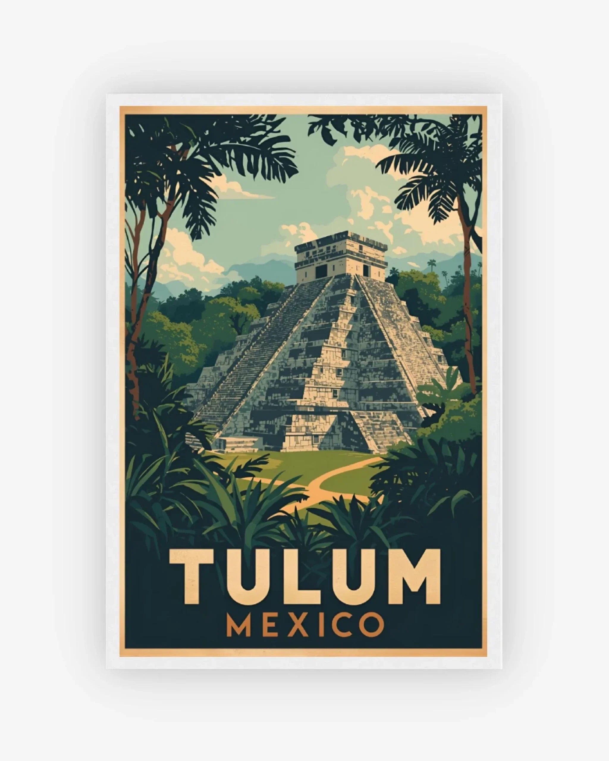 Tulum Ruins, Mexico Poster White Frame Nomad Haus