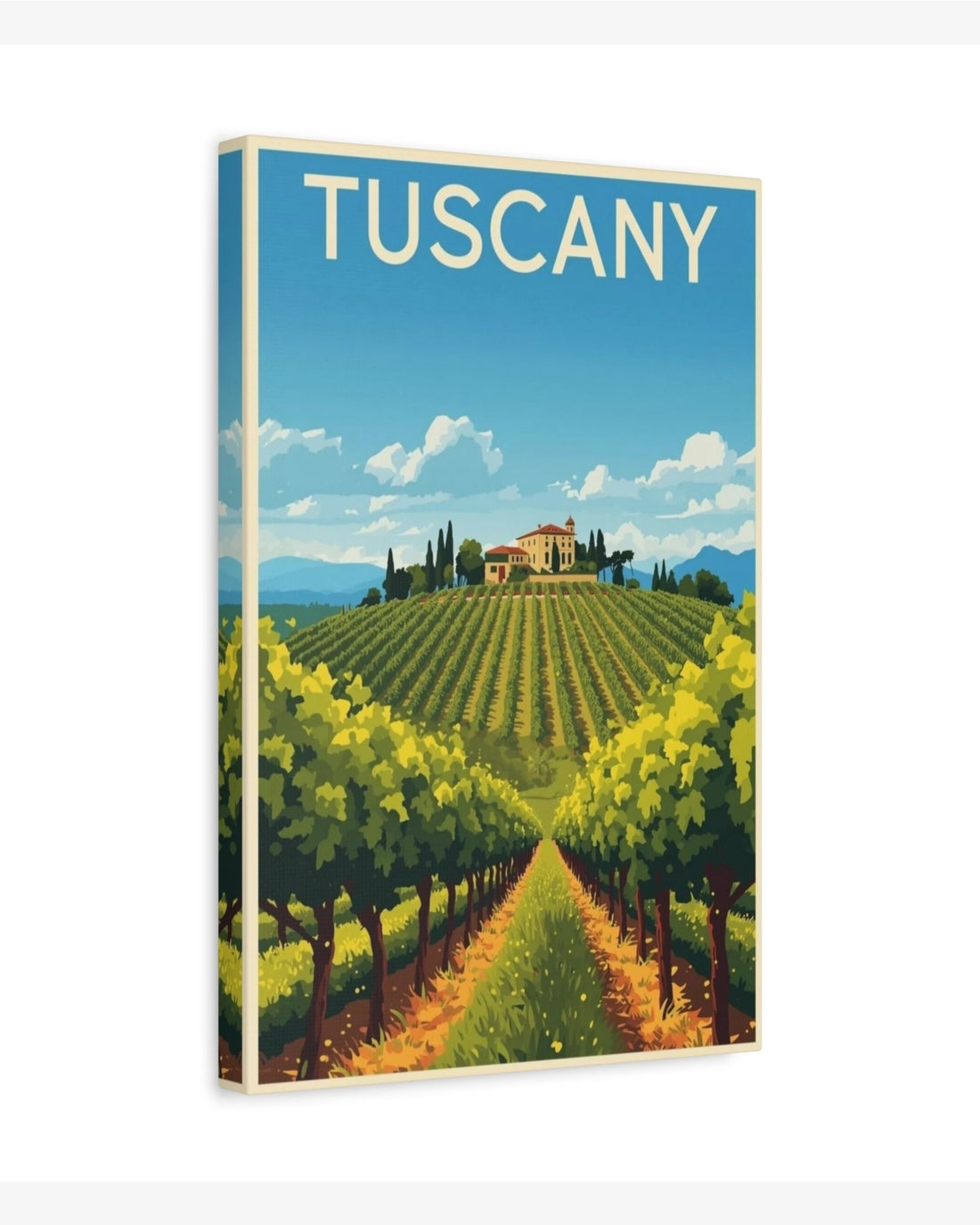 Tuscany travel poster canvas