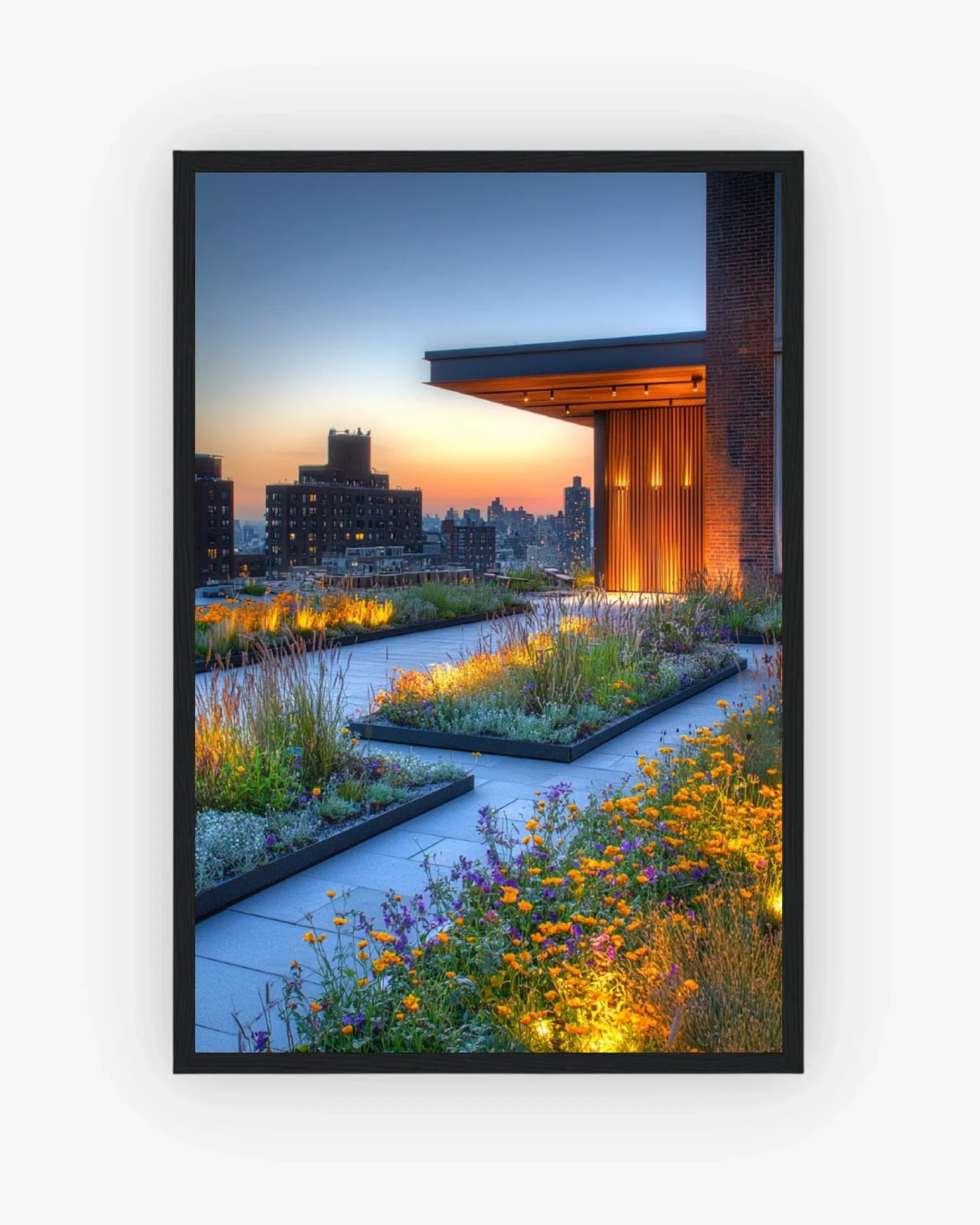Urban Bloom – Rooftop Poster Black Frame Nomad Haus