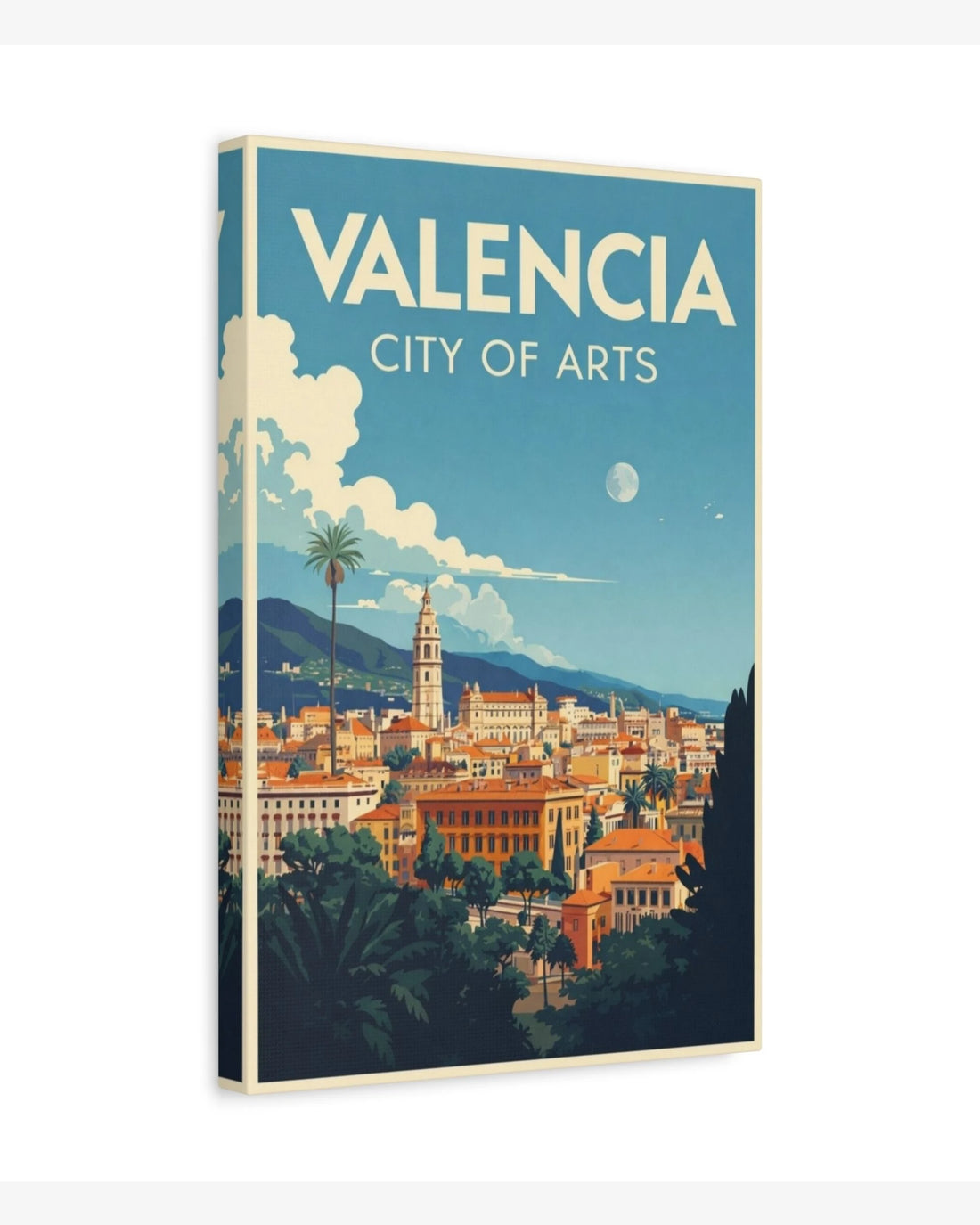 Valencia City of Arts travel poster canvas