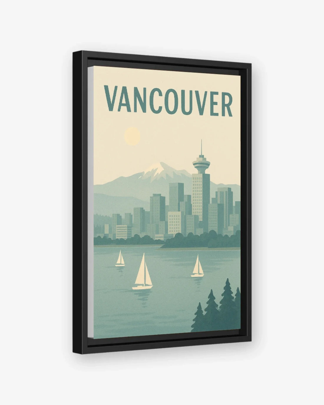 Vancouver, Canada Canvas Black Frame Nomad Haus