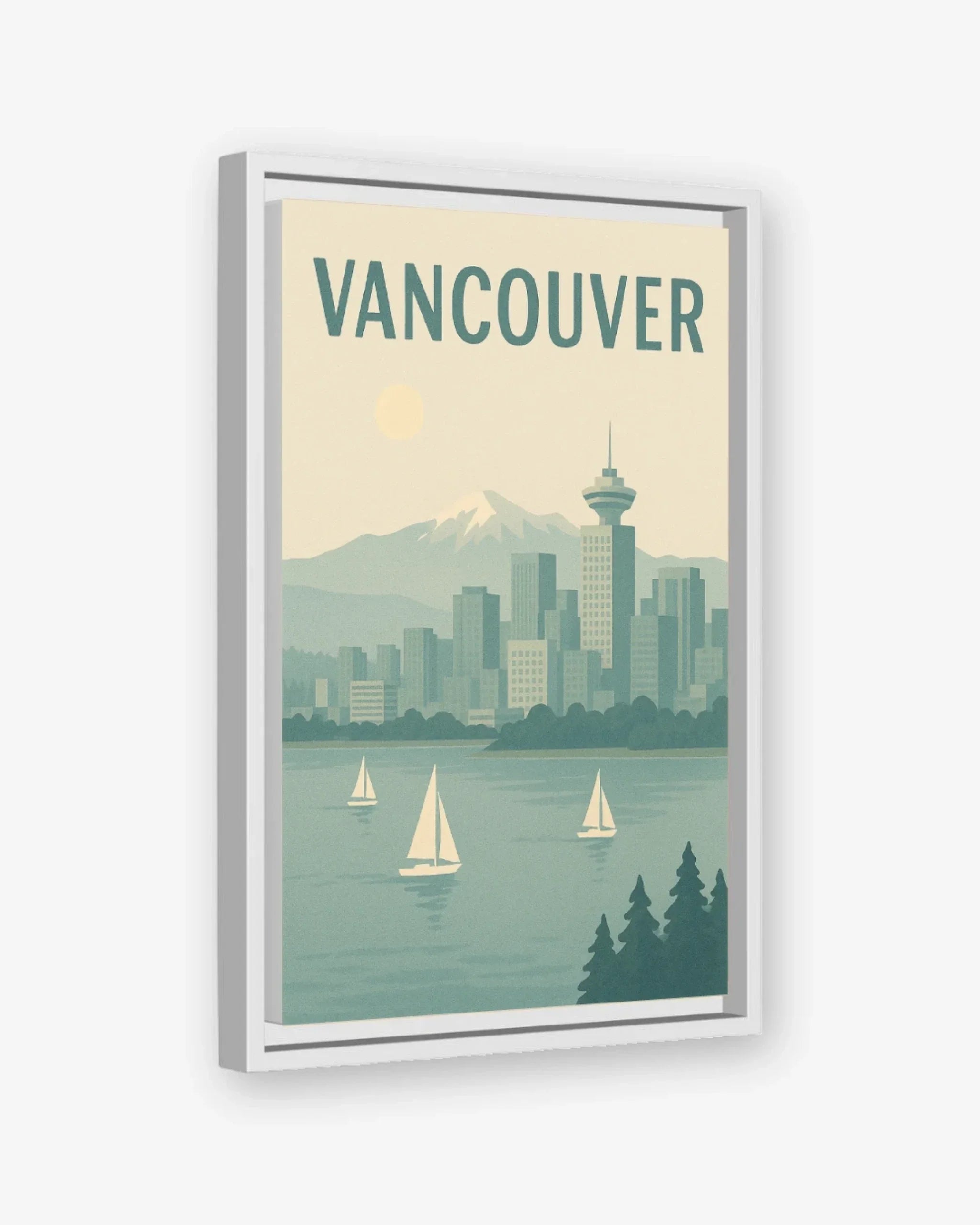 Vancouver, Canada Canvas White Frame Nomad Haus