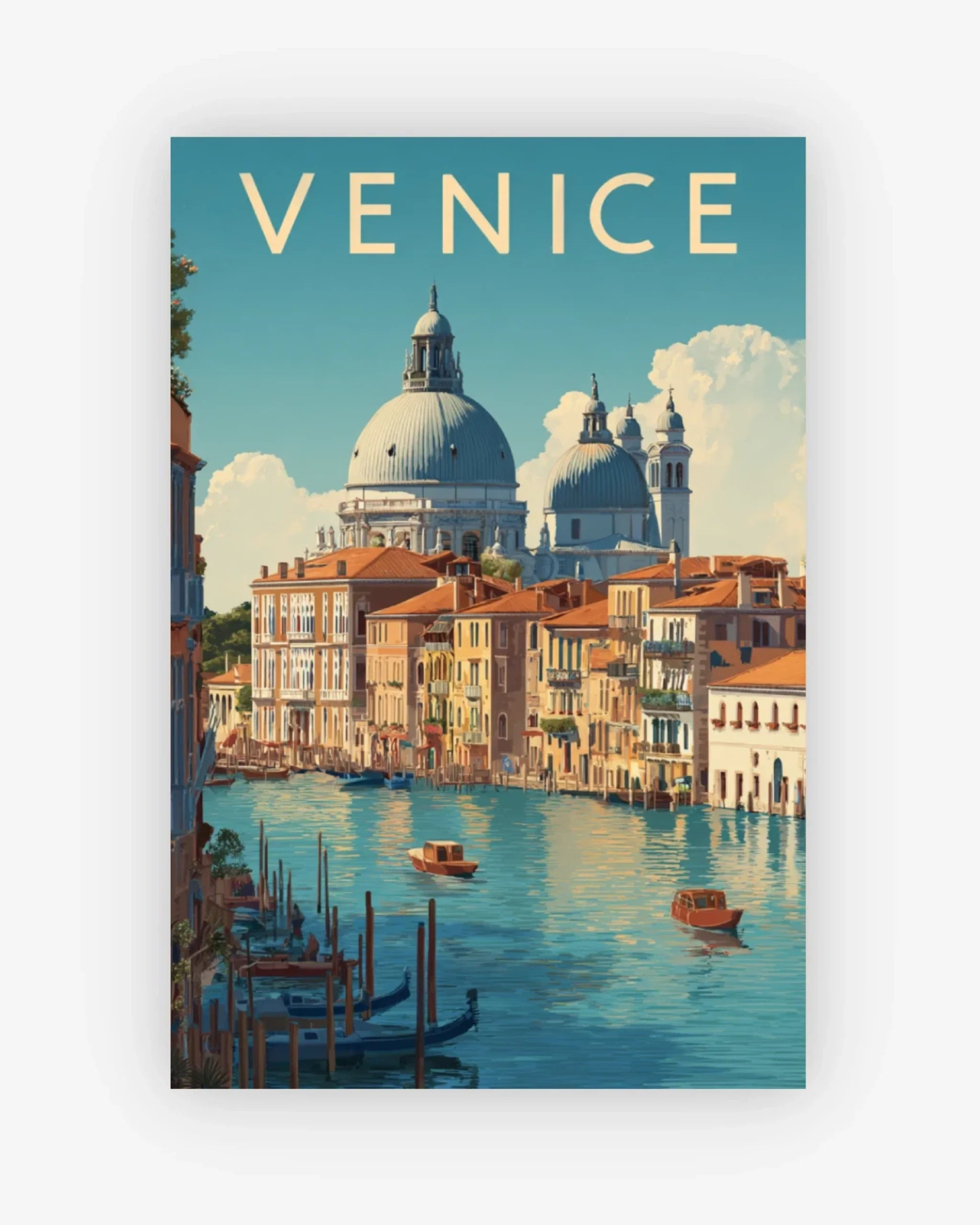 Poster of Venice with a view of the Grand Canal and Basilica di Santa Maria della Salute.