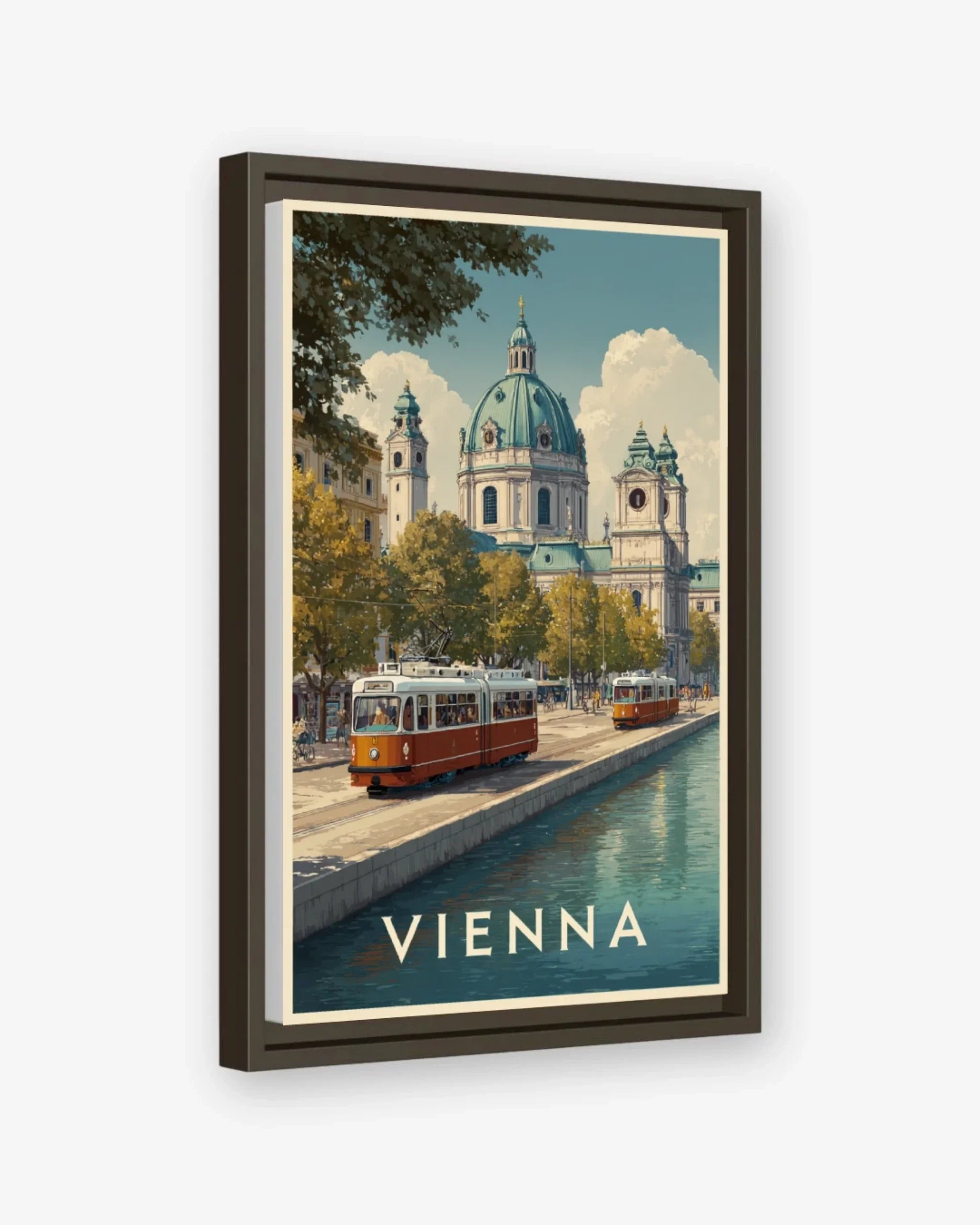 Vienna Karlskirche, Austria Canvas Espresso Frame Nomad Haus