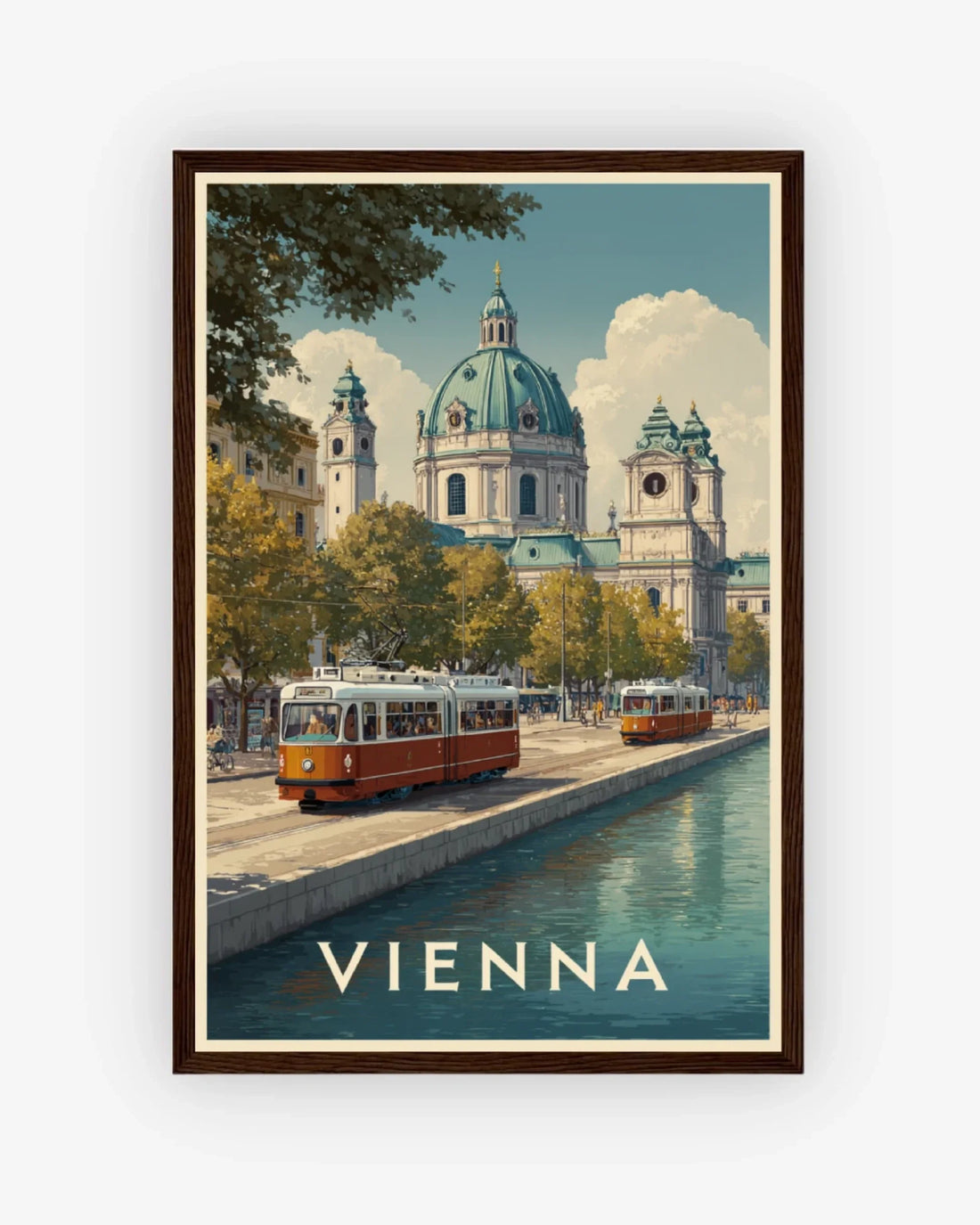 Vienna Karlskirche, Austria Poster Dark Wood Frame Nomad Haus