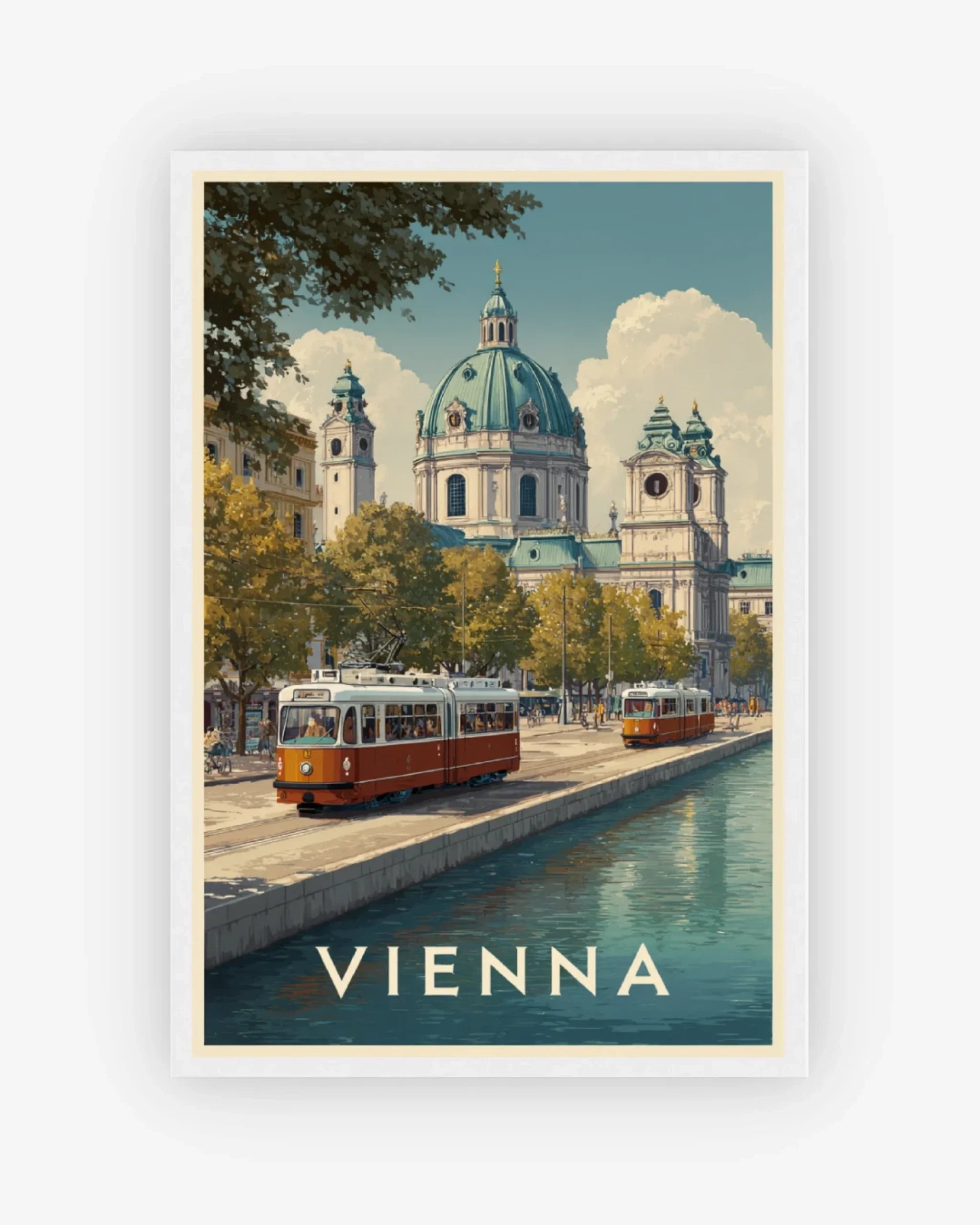 Vienna Karlskirche, Austria Poster White Frame Nomad Haus
