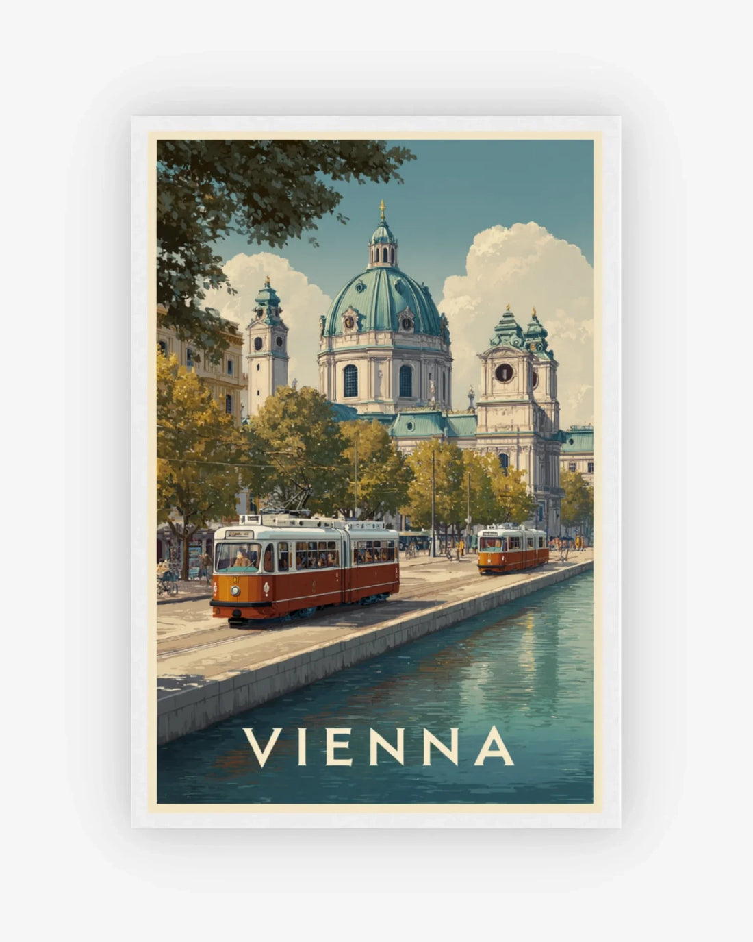 Vienna Karlskirche, Austria Poster White Frame Nomad Haus